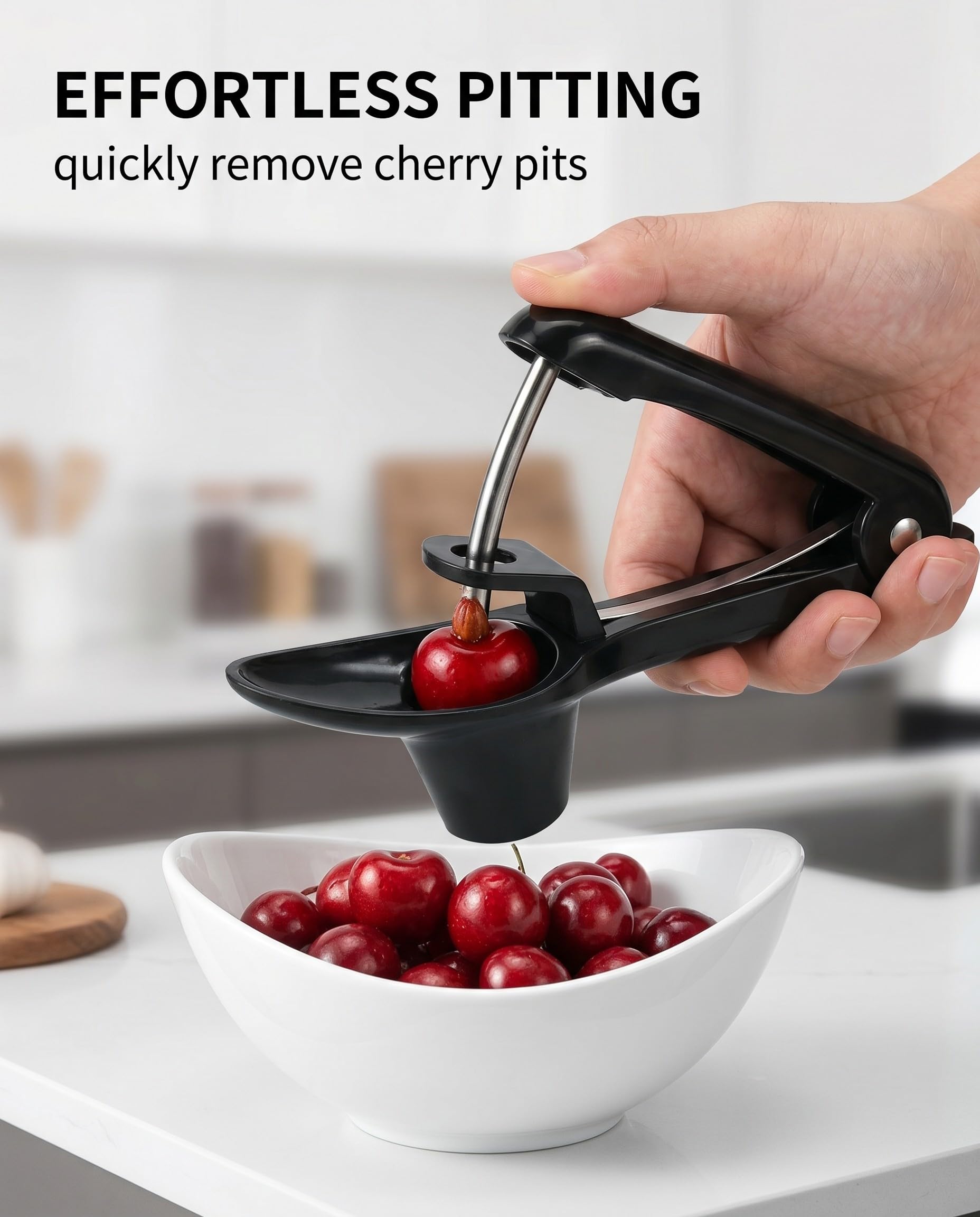 1 pièce Dénoyauteur Cerises, Outil Rapide & Efficace pour Pâtisserie, Confitures, Desserts. Pite proprement les cerises sans effort, anti-éclaboussures, préserve la chair