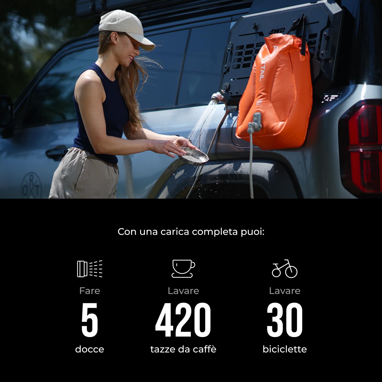 FLEXTAILGEAR Borsa Tiny Shower, Facile da trasportare, Perfetta per l'uso all'aperto.