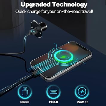 Acegoo RV USB Outlet All-Aluminum Type A + Type C Ports 12V/24V USB Charger, Recessed Mount 24W High-Speed Charging Socket, PD3.0 & QC3.0 Fast Charger for Camper Trailer Van Car Boat Golf Cart