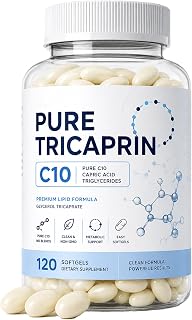 Pure Tricaprin C10 MCT Oil Softgels – High Purity Capric Acid Triglycerides, Daily Use for Adults, 120 Count (1)