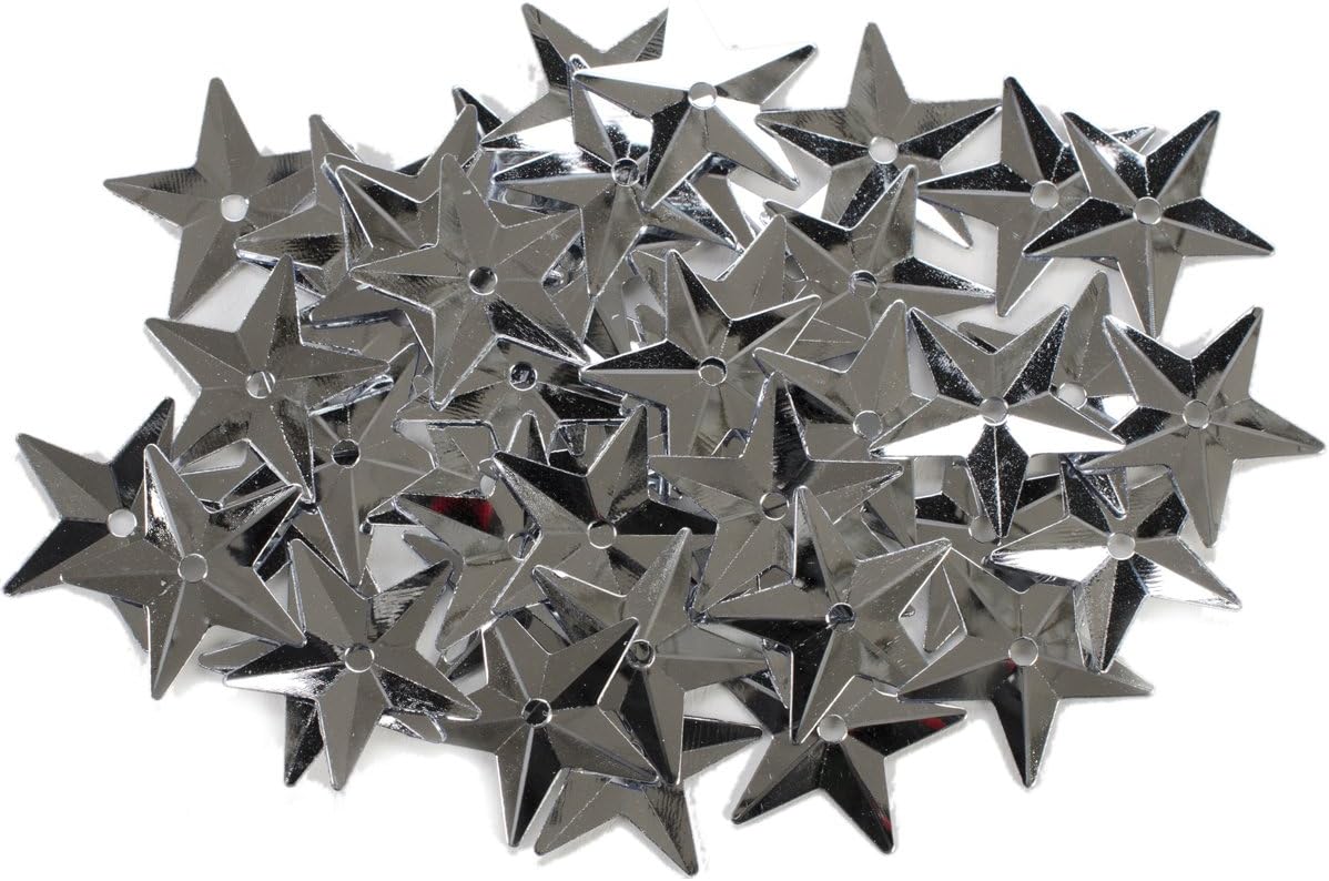 Darice, Silver 1003519 Star Sequins, 18mm