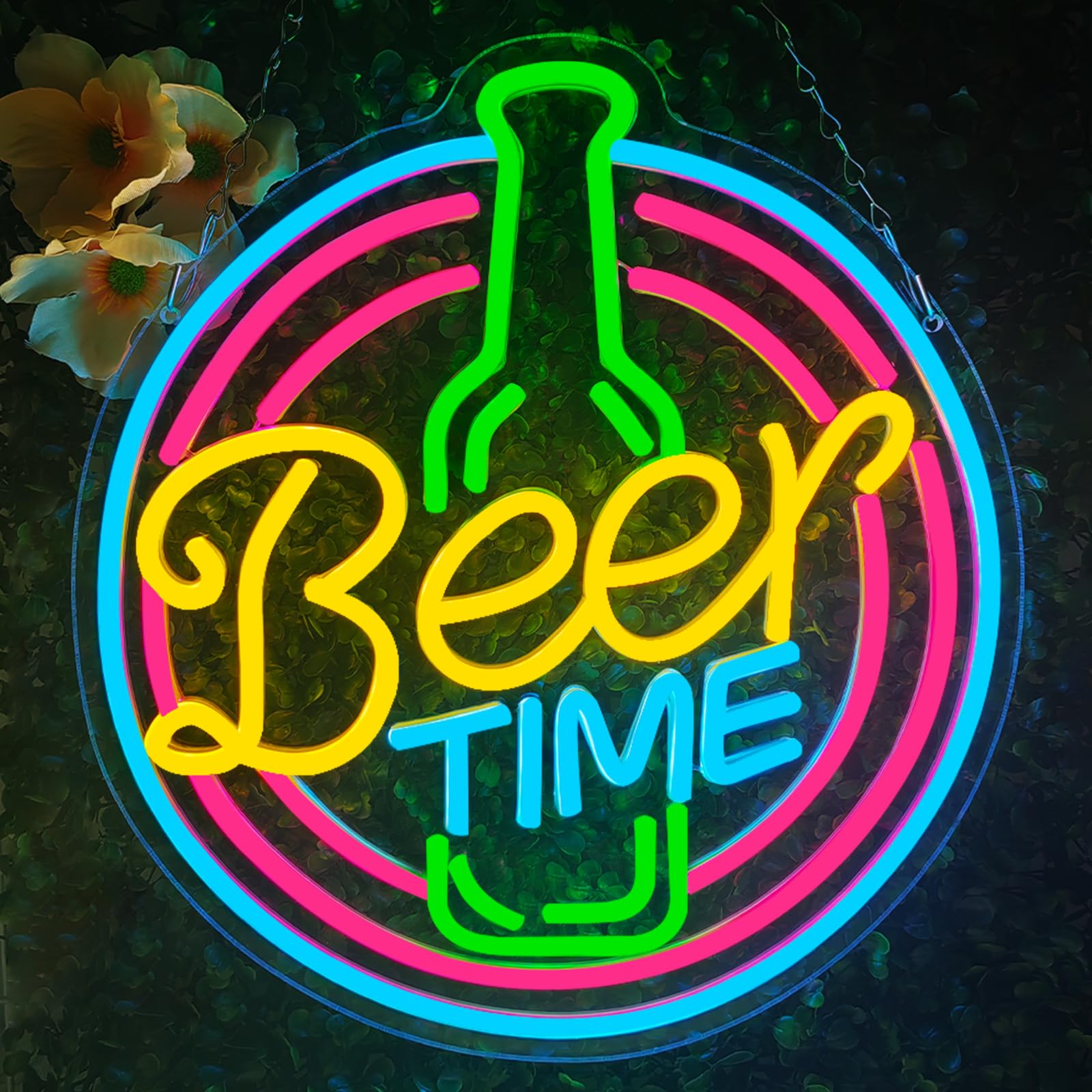 Beer Time Neon Sign Bar LED Neon Signs Beer for Wall Decoration USB Neon Light Personalized for Bar Club Pub Nightclub Home Decor Party Decoration