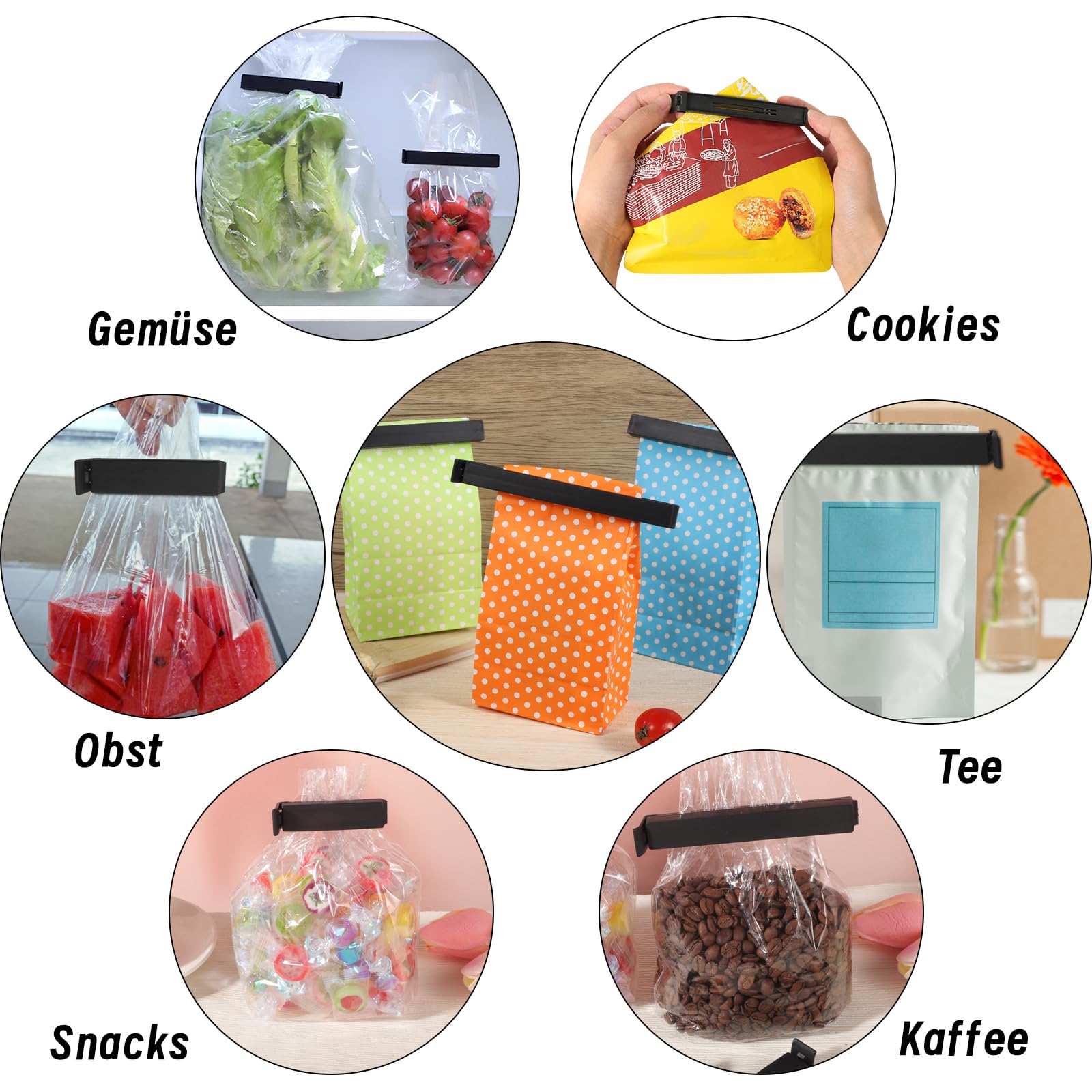 10 Pièces Pince Sachet Alimentaire Cuisine, Pince Fermeture Sachet Alimentaire Inox Pince Sachet Argent Clips De Fermeture De Sacs En Acier 99145322