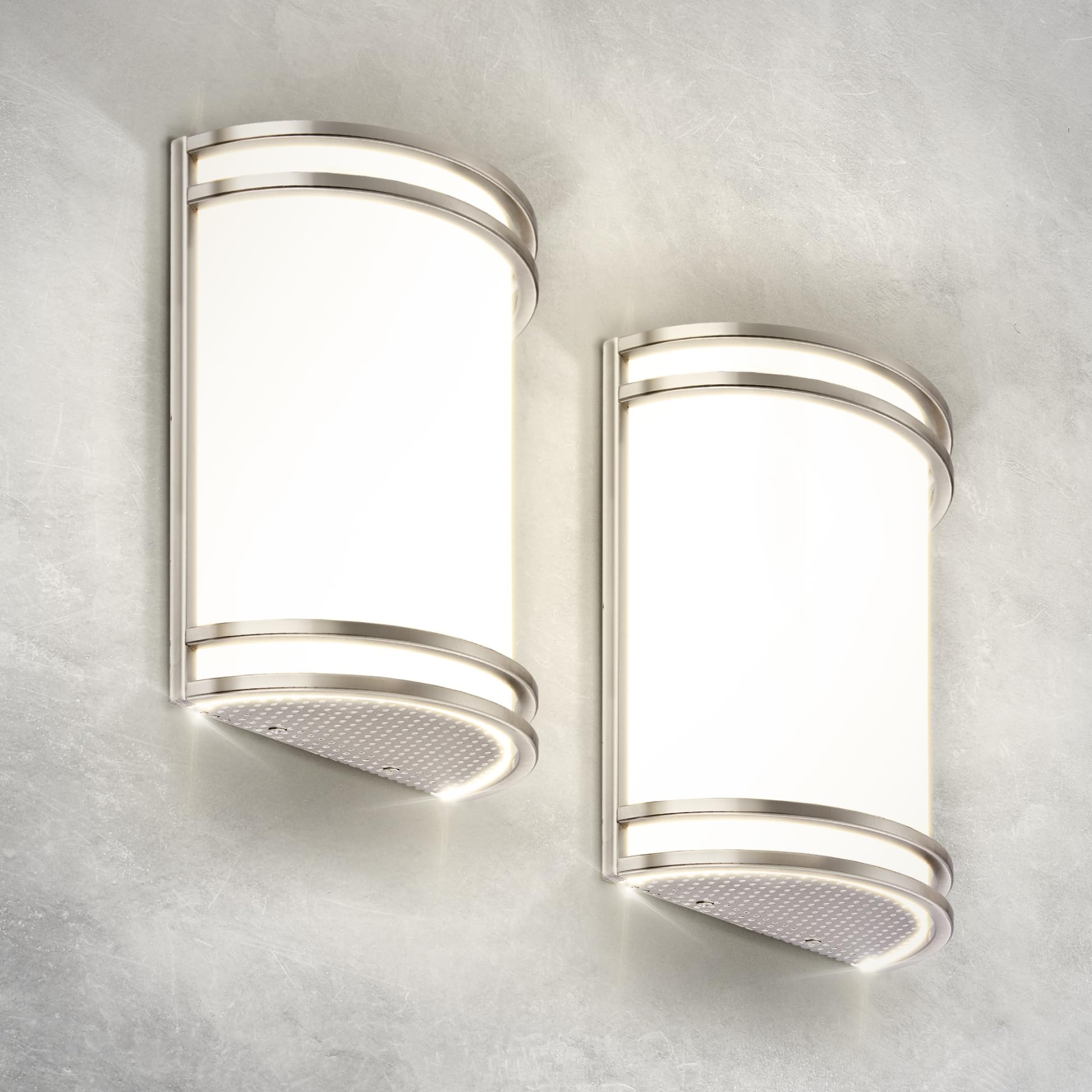 ASD LED Indoor Wall Mount Light Fixture - 10 Inch 15W Modern Interior Brushed Nickel Dimmable Wall Sconce Light - ETL 3000K 4000K 5000K Adjustable -