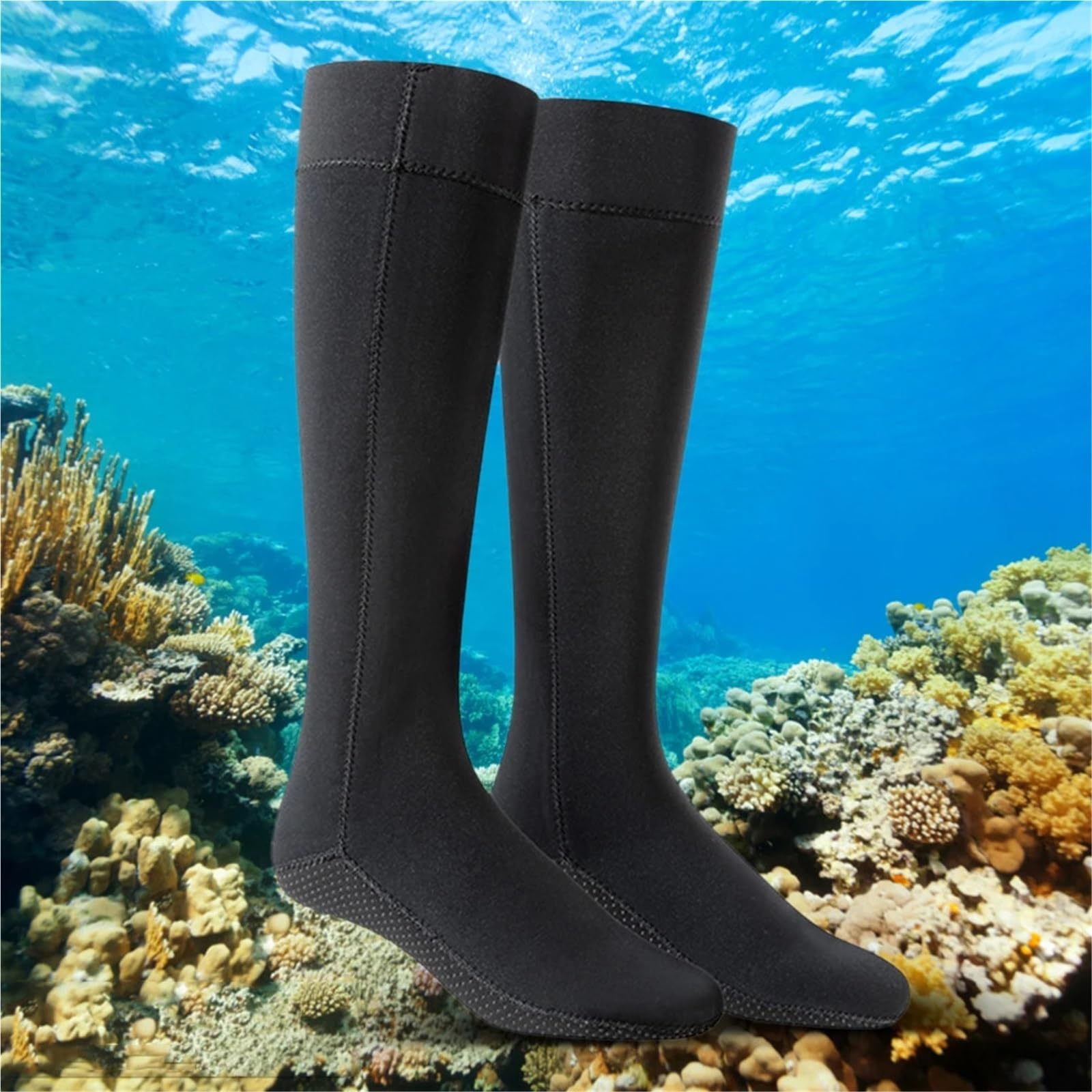 Neoprensocken Eisbaden Tauchsocken 3,0 mm, Winterwarm, Unisex, Schnorcheln, Speerfischen, rutschfest, Neopren, tragbar, leicht