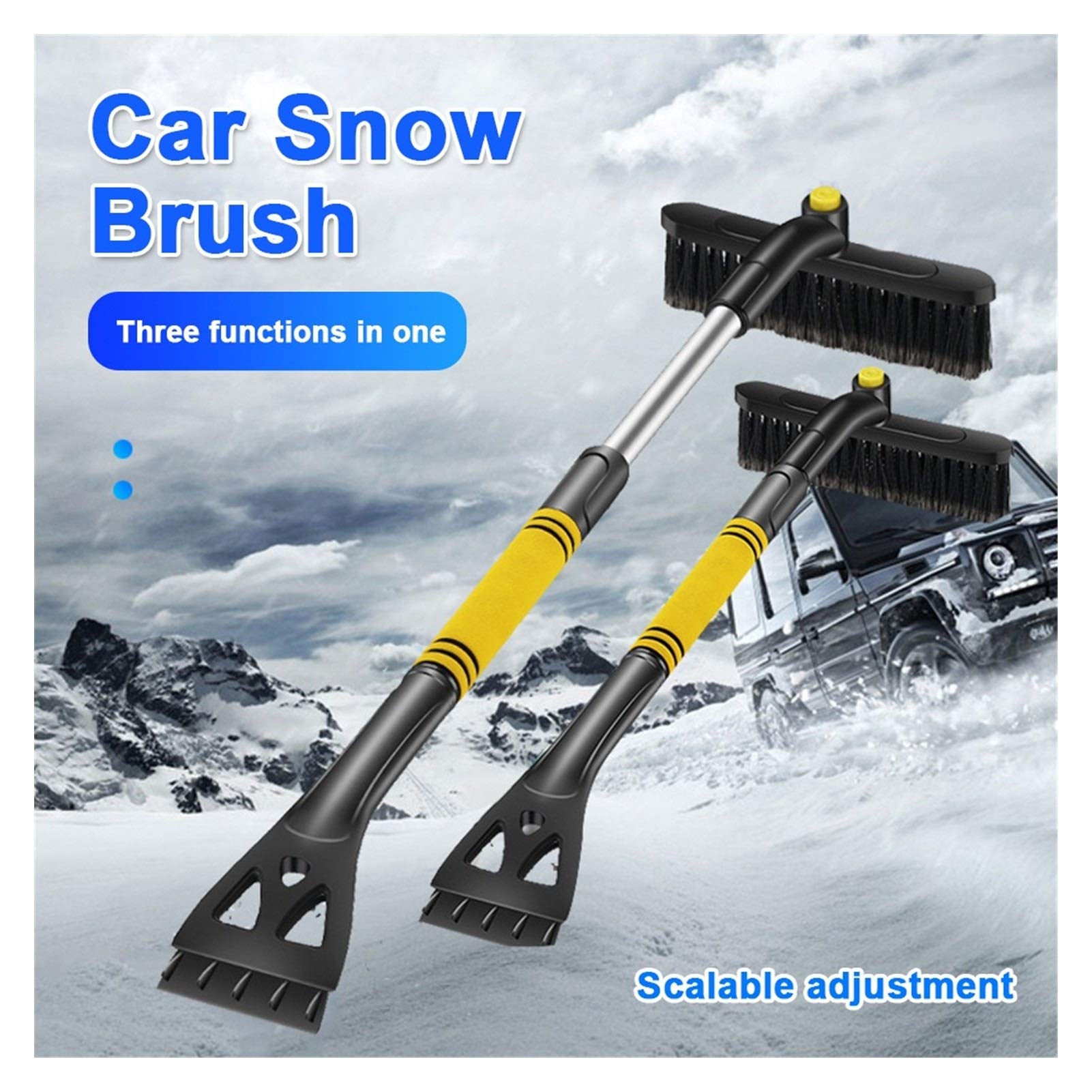 Grattoir Glace 3 En 1 Grattoir à Glace 3 En 1 HZMJDHZM - Brosse à Neige Rotative 360° Et Manche Télescopique - Pour Voiture Et Camion Raclette Voiture