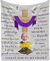 Vista 125 de Custom Memorial Blankets with Photo to Your Loved One's Memory, Memory Lane in Loving Memory Photo Blanket to Remind You of Your Beloved Ones 40x50