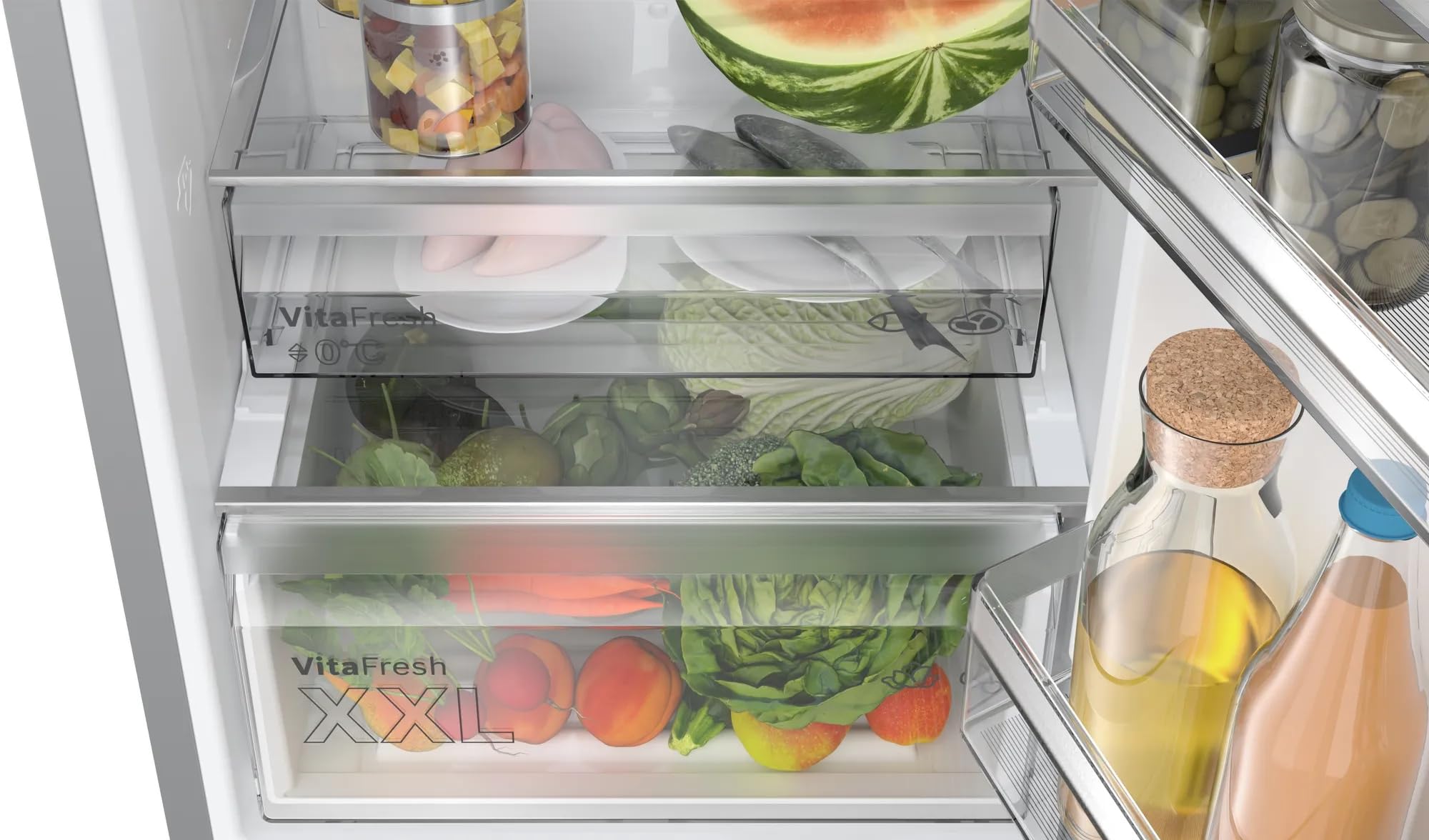 Frigorifero Bosch Serie 4 con congelatore Libera installazione, 363 L, Acciaio inox