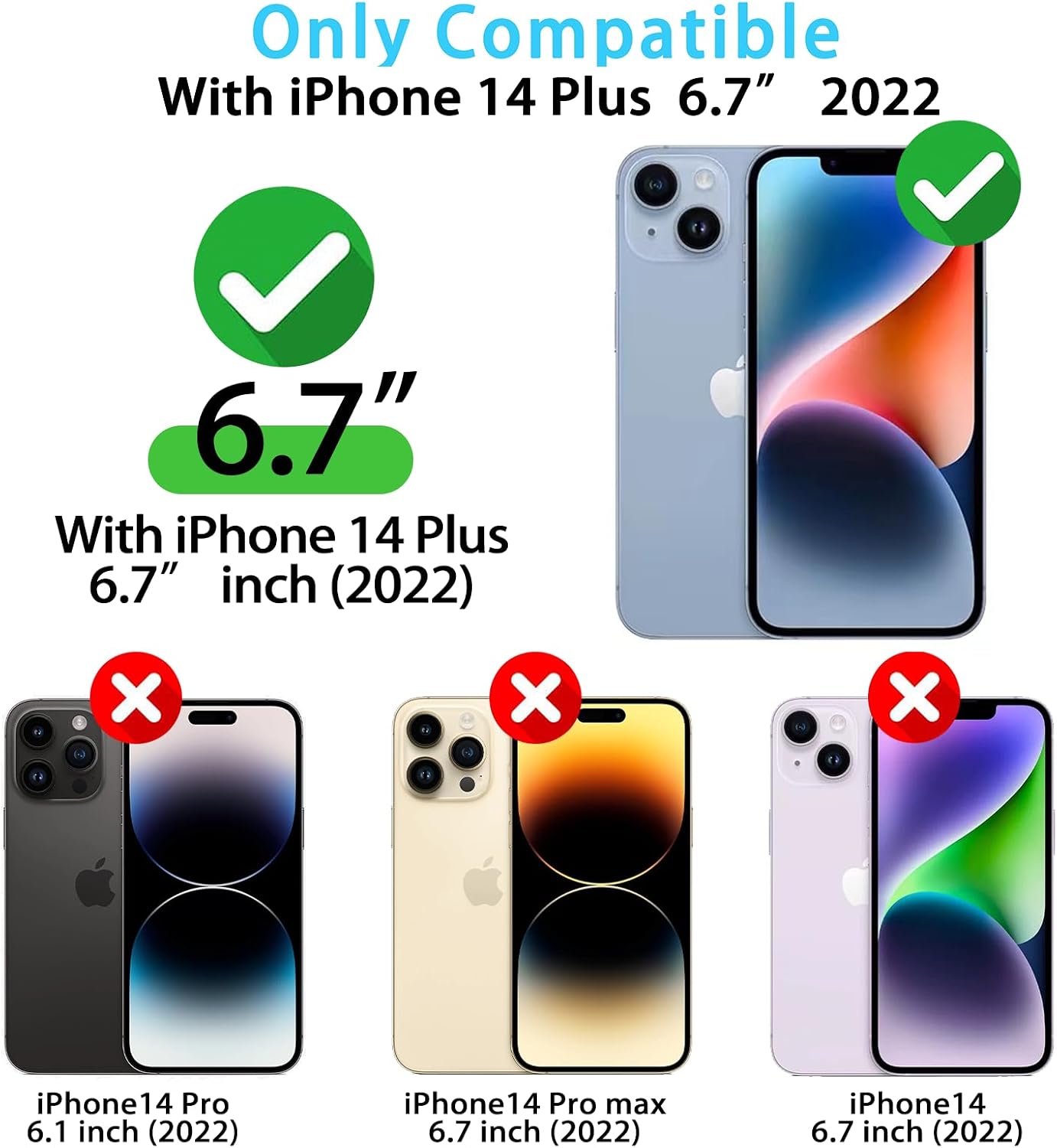 Skyseaco Compatible with iPhone 14 Plus Case Cute Polka Dot Phone Case Soft Slim TPU Shockproof Phone Cover Full Camera Protection for Women Girls - White image 2