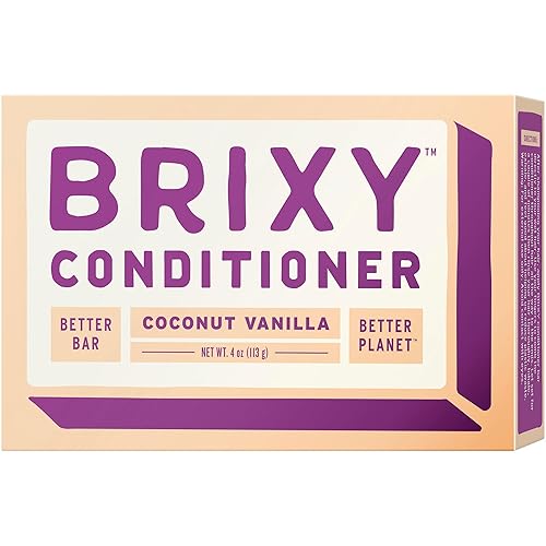 BRIXY Barra acondicionadora para hidratación y suavidad, todo tipo de cabello, pH equilibrado y seguro para cabello teñido, sostenible, vegano, sin