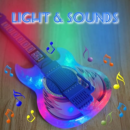 Vista 13 de Juego de guitarra y micrófono para niñas, máquina de karaoke con música y luz, juguetes de micrófono con soporte, juguetes de guitarra de altura