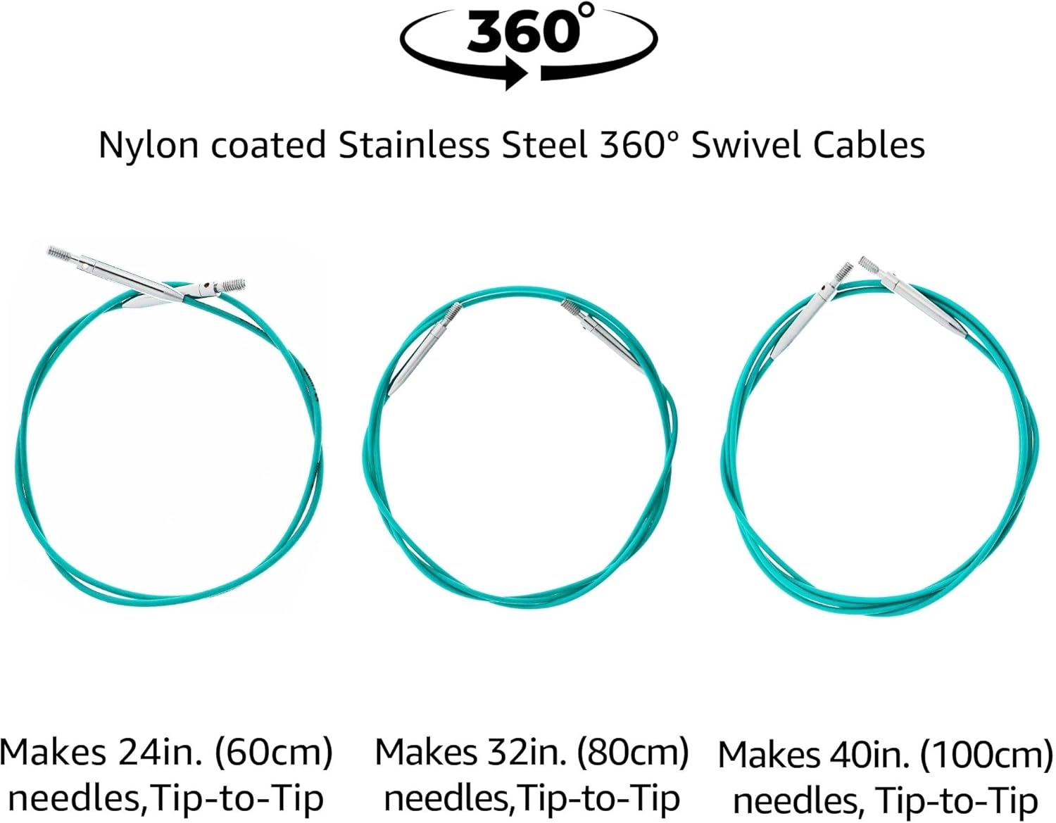 KnitPro Mindful Hope Set 5 Inch Circular Knitting Needles Size 2.5, 3, 4, 5, 6, 7, 8 Interchangeable, 3 Cables, 2 Connectors, Stitch Markers & More, Fabric Case with Project Bag