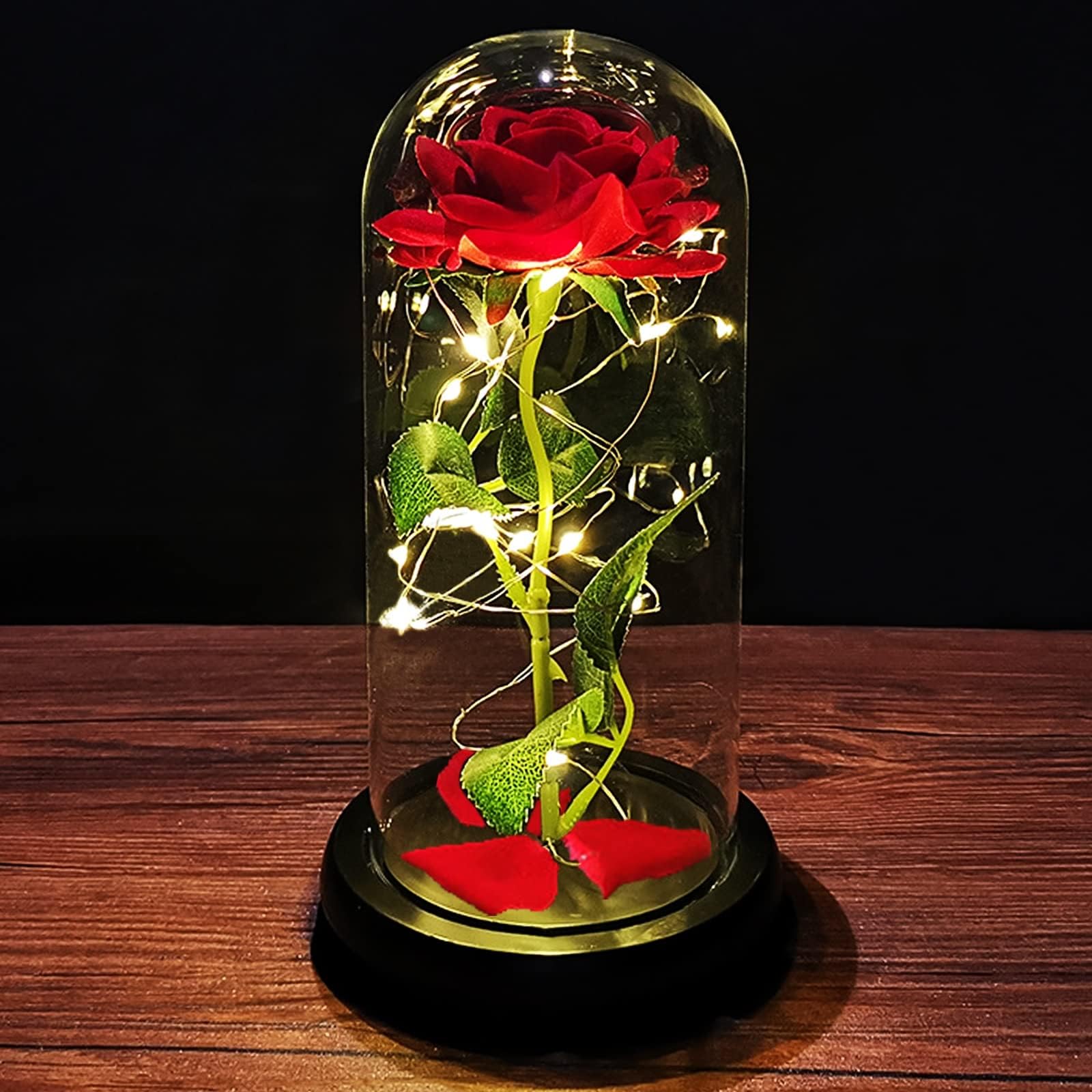 Die Schöne Und Das Biest Rose Im Glas Selber Machen LCCL Schönheit und das Biest Rose Kit, Rose im Glas mit LED Licht