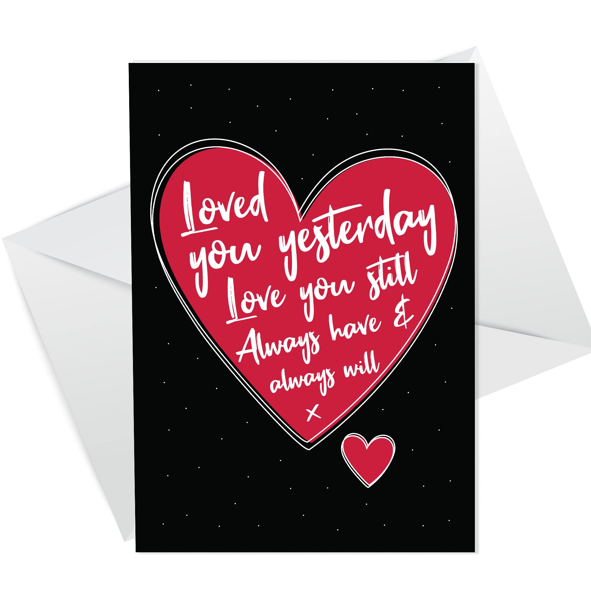 Valentines Day Card For Him Her LOVE YOU Card Boyfriend Girlfriend Husband Wife