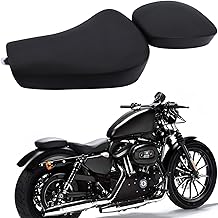 Front Driver Solo Seat &amp; Rear Passenger Pillion Pad for 2010-Up Sportster XL, Motorcycle Seat Cushion for Harley Davidson Iron 883 1200 Forty-Eight 48 Seventy-Two 72 SuperLow XL883 XL1200 Accessories