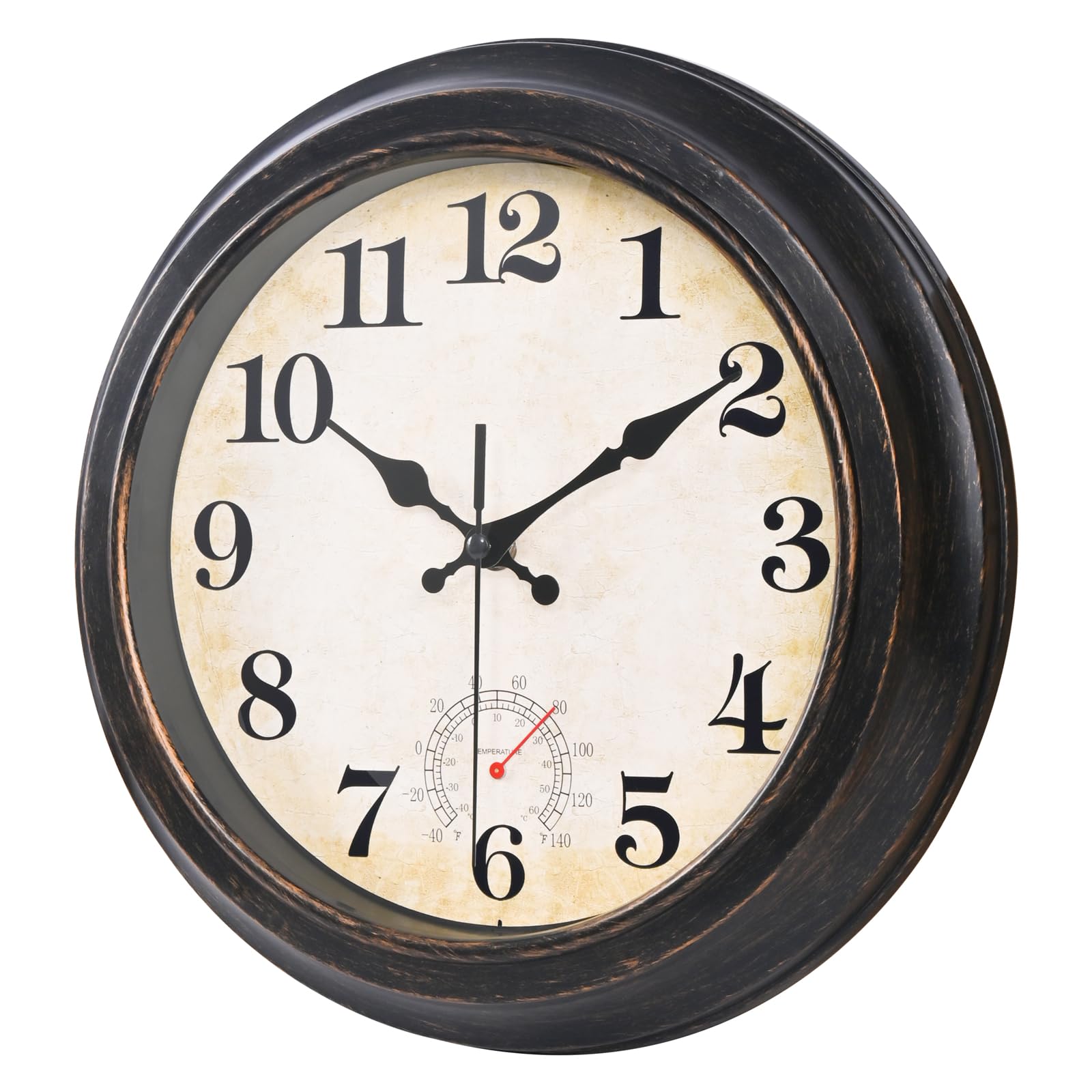 Orologio da giardino impermeabile 30 cm vintage retrò termometro parete bronzo