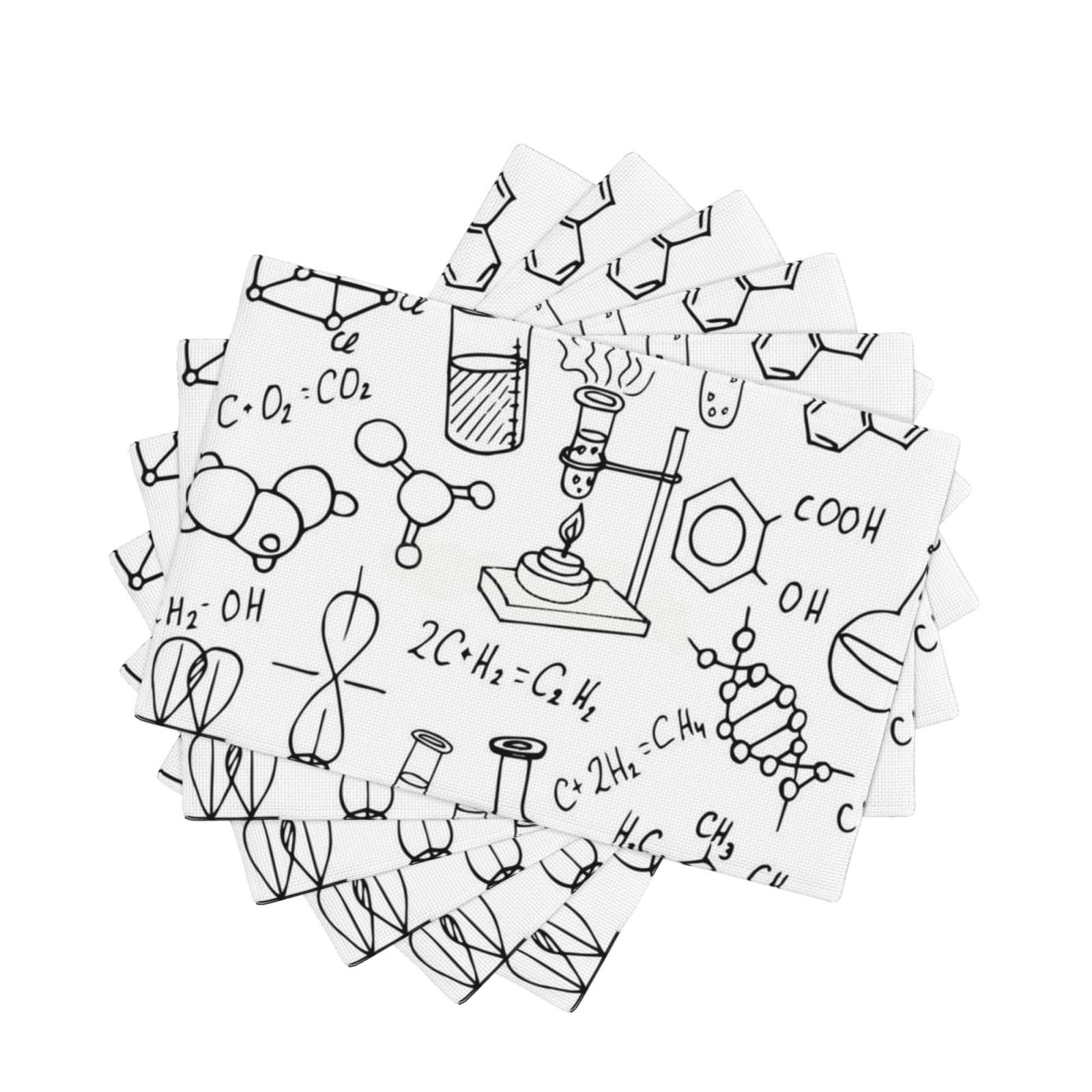Set de table pour pique-nique en plein air Chemistry Print r18395 repas sur la terrasse x6