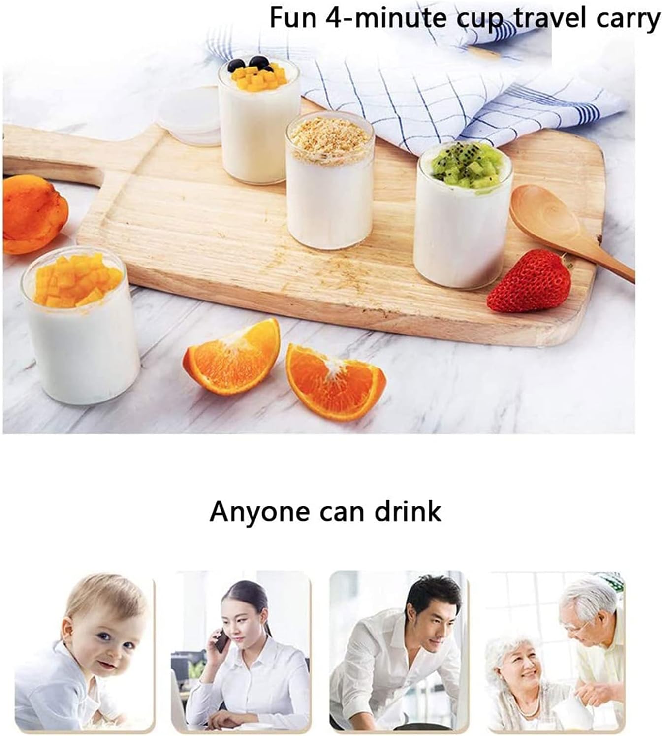 Yogurt Maker Yogurt Machine with 4 Glass Jars/Lids One Touch Display: Perfect for Organic Sweetened Flavored Plain or Sugar Free for Kids Parfaits