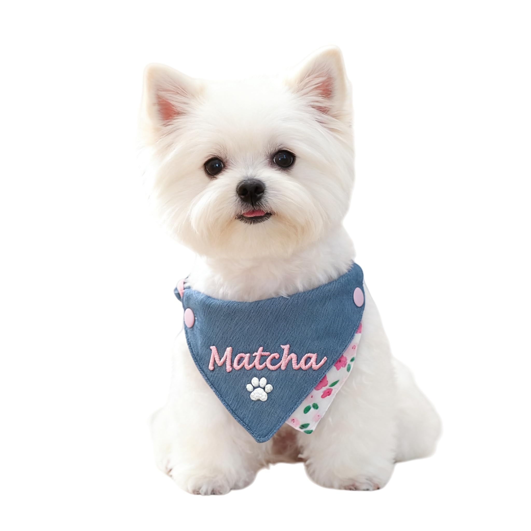 Amazon | 犬用バンダナ 名前入り カスタム刺繍 調整可能 ペット用 