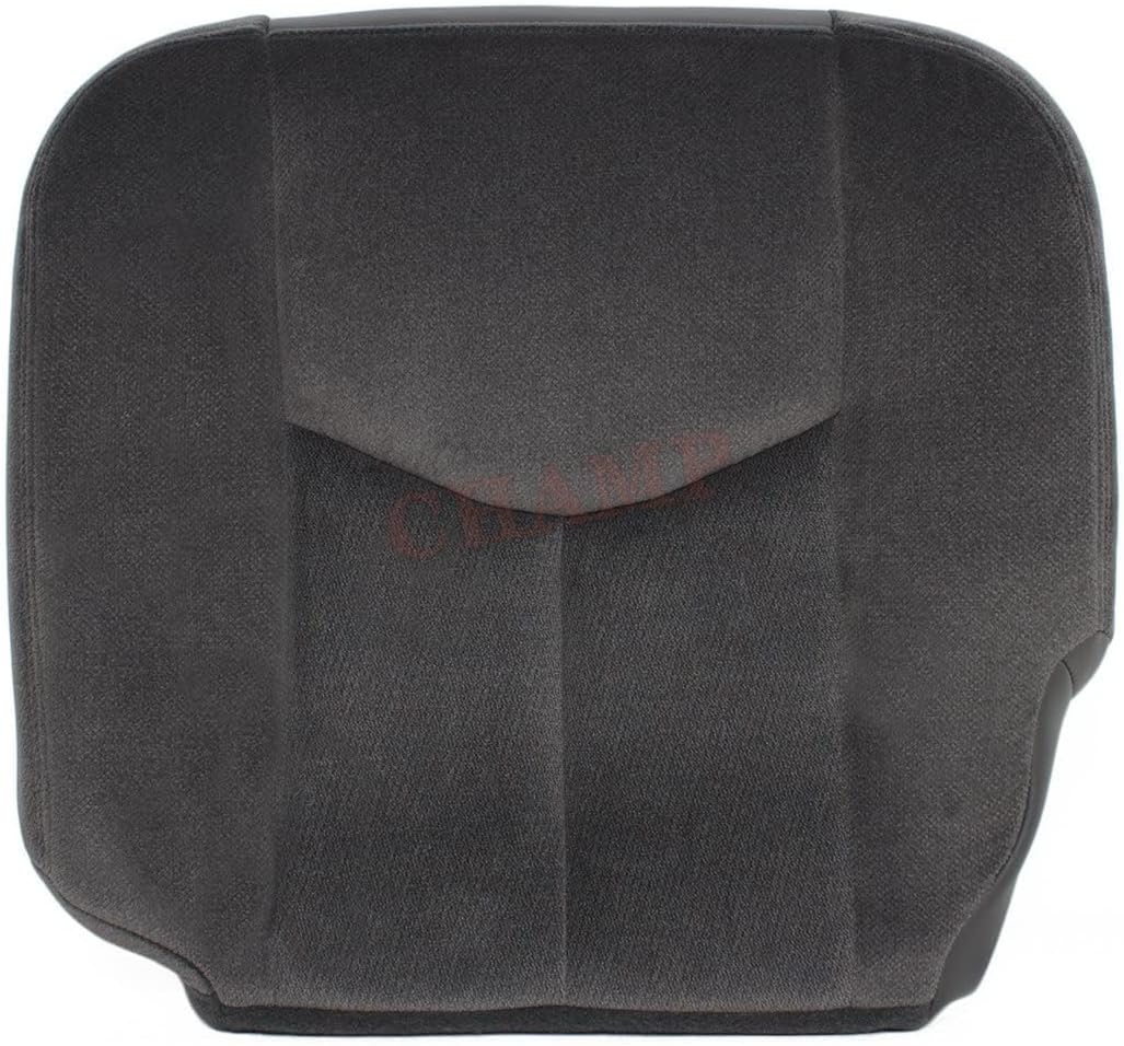Compatible with 2001-2007 GMC Sierra 2500h D SLE - Driver Side Bottom Cloth Seat Cover, Dark Graphite Gray