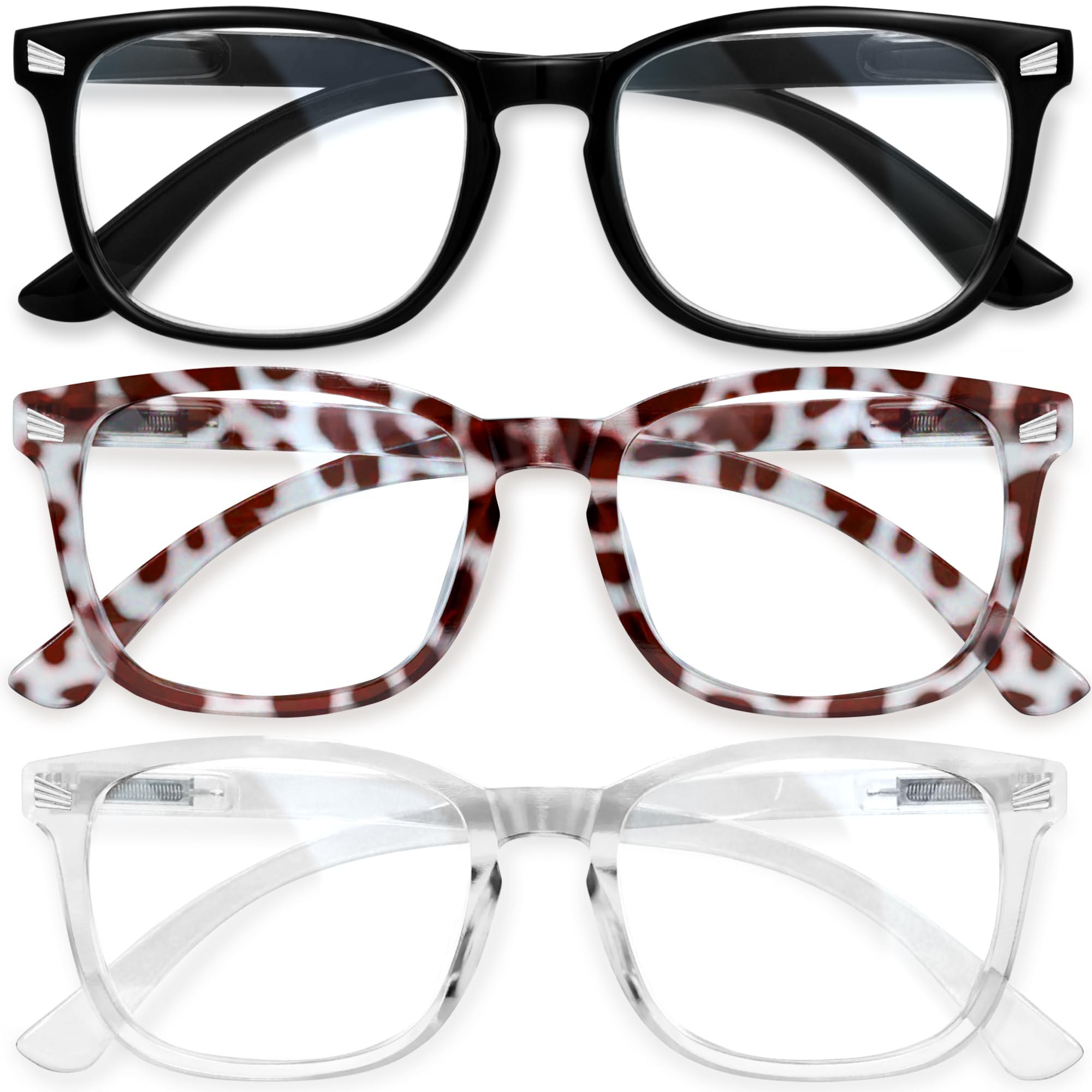 CCVOO 3 pack Lesebrille für damen und herren mit blaulichtfilter - Augenoptik Brille Lesehilfe für Damen Herren