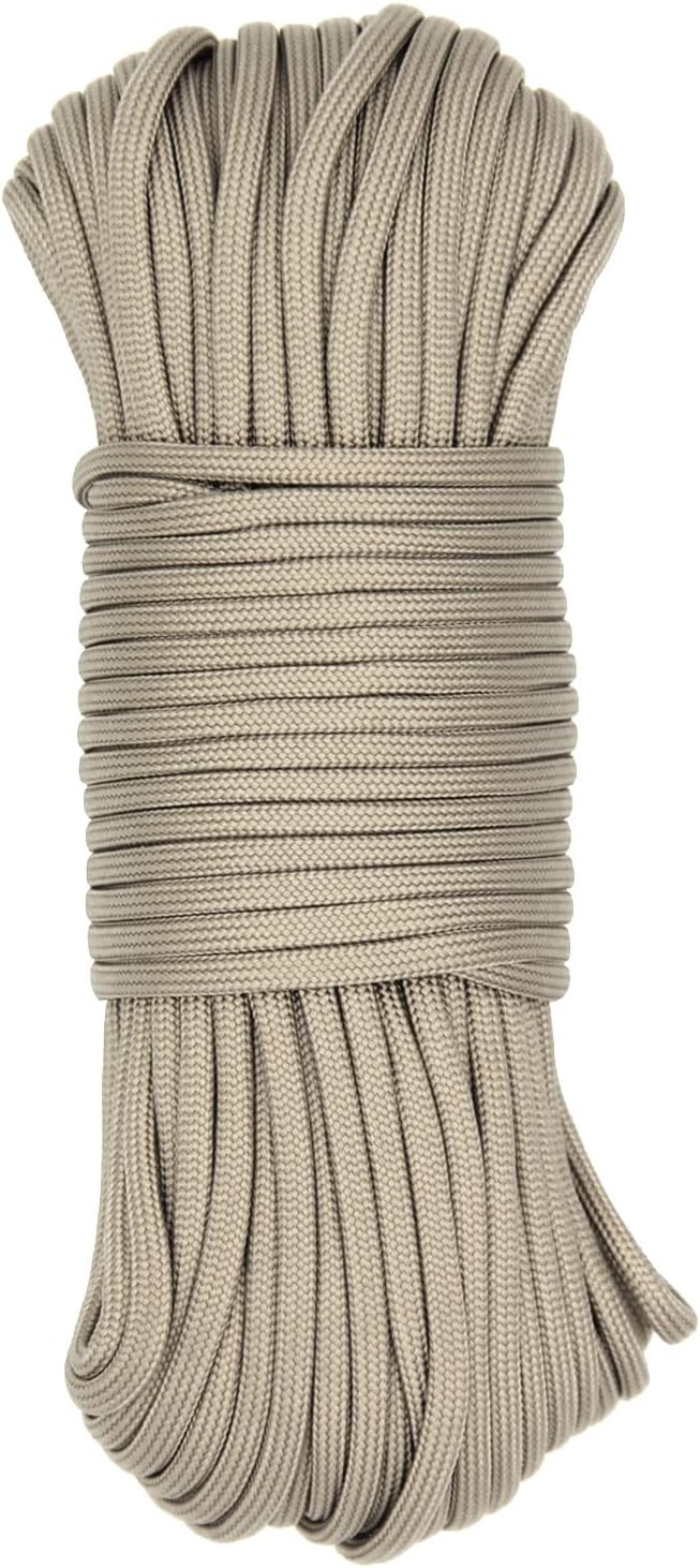 Cuerda de paracaídas de 9 hebras de 650 libras, resistente de 100 pies, cuerda de paracaídas de supervivencia tipo III-IV al aire libre, campamento,