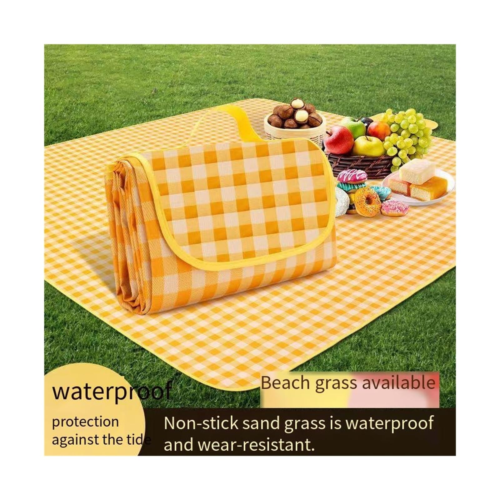 Tapis de Pique-Nique en Tissu Oxford Non tissé Aluminium