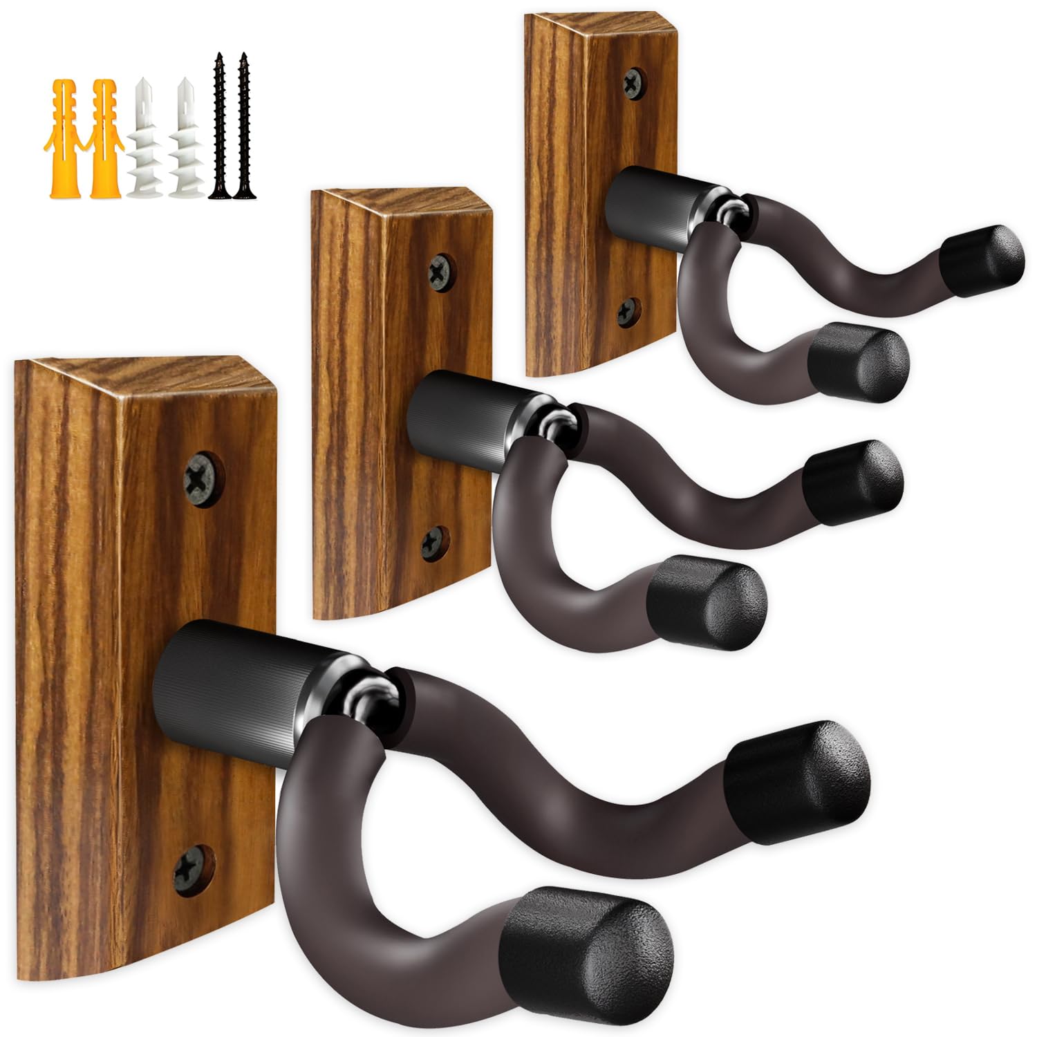 MUSO Guitar Wall Mount, Zebra Wood Guitar Hanger, U-Shaped Guitar Wall Hanger Mount, Guitar Holder Hook Stand Wall Mount Guitar Accessories for