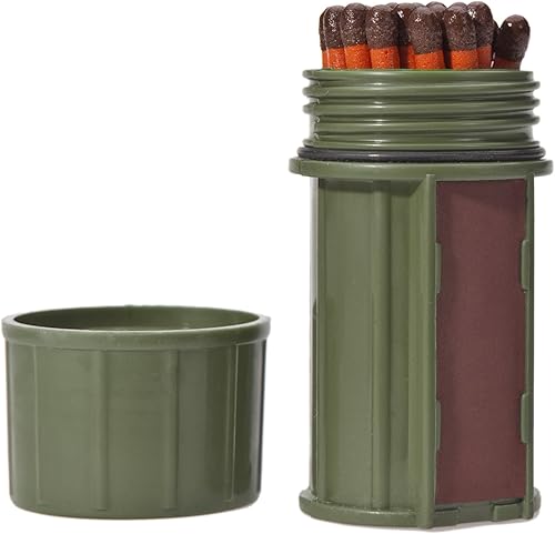Miniatura 3 de Kit de cerillos a prueba de tormentas UCO con estuche impermeable, 25 cerillos a prueba de tormentas y 3 mecheros Verde oscuro