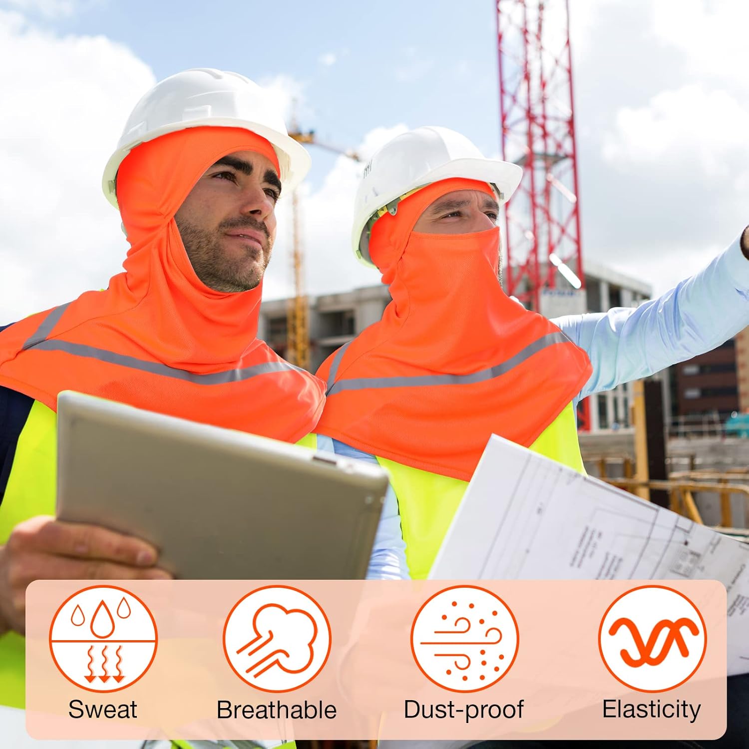 Seematn 2 Pcs Balaclava Summer Sun Protection Full Face Mask Long Neck Cover for Men Women with Reflective Strip Cooling - Image 6