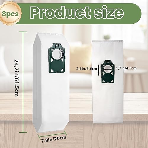 Miniatura 2 de Paquete de 8 bolsas de repuesto HEPA RLH-6 para aspiradora Riccar Supralite R10S, R10P, R10CV, R10D, R10O, R10SAND, R17 y aspiradoras verticales de