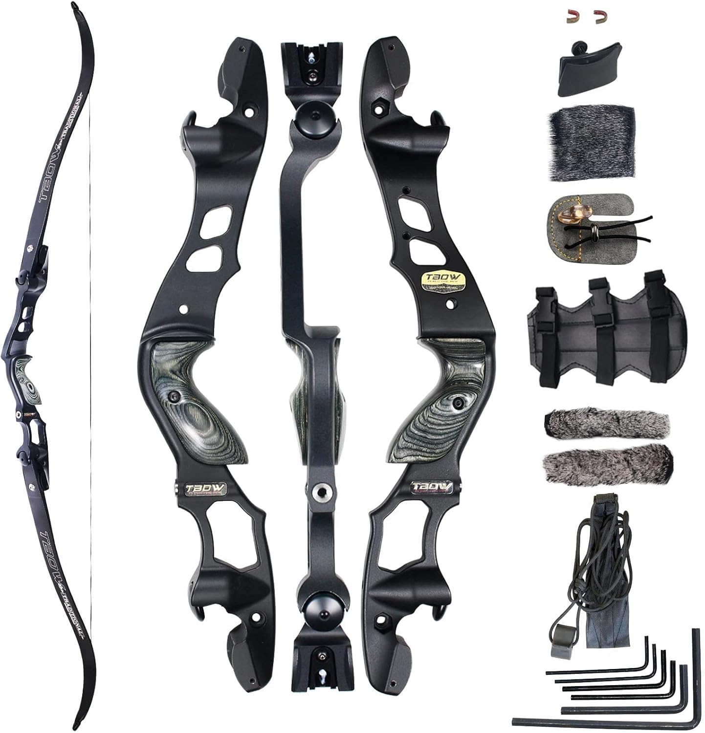 TBOW 62“ ILF Recurve Bow with Gordon Limbs 3060Lbs for Adult Archery