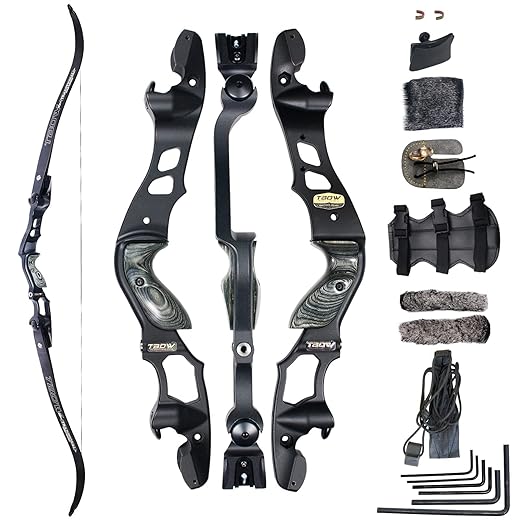 TBOW 62” ILF Recurve Bow with Gordon Limbs 30-60Lbs for Adult Archery Competition Athletic Right Hand