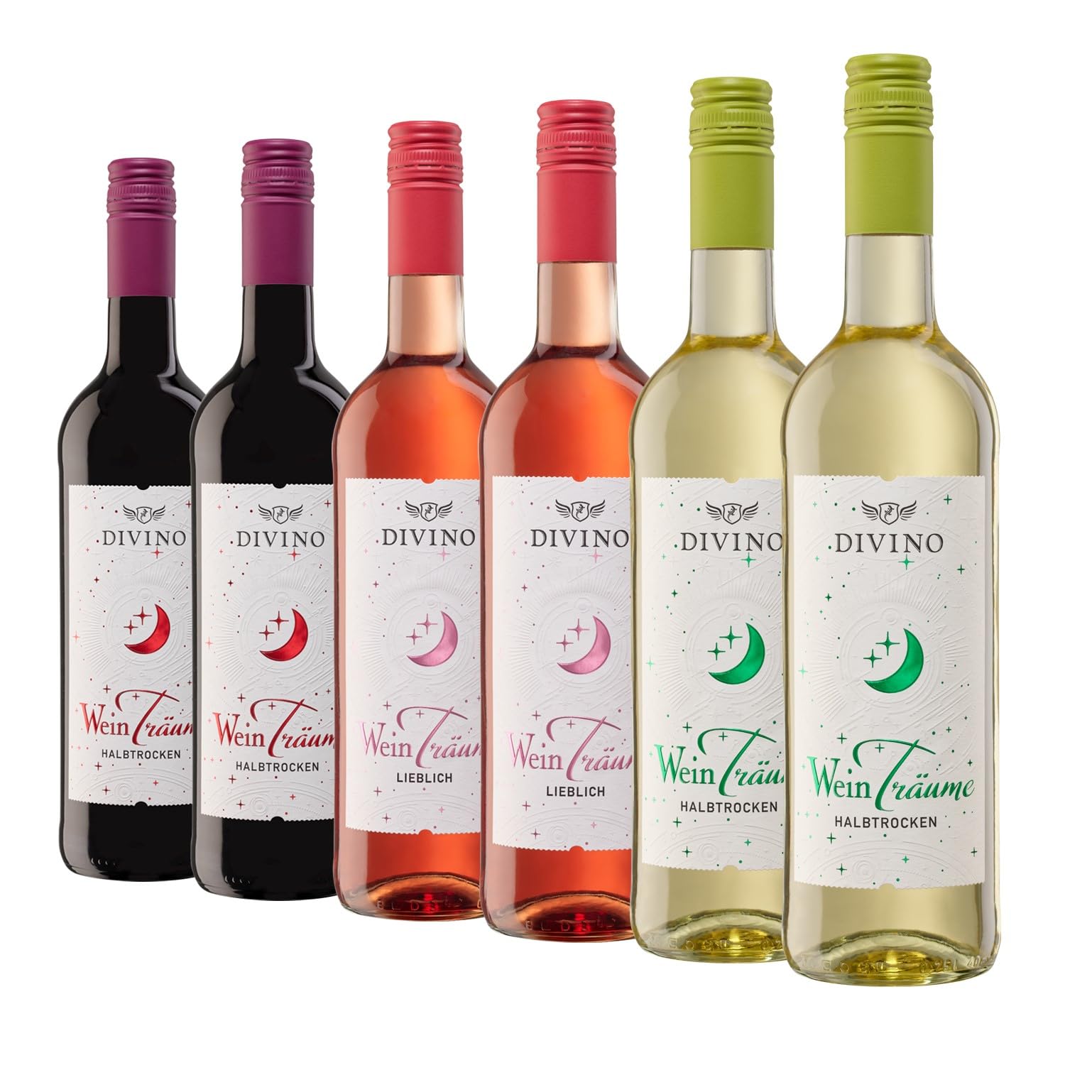 DIVINO Weinträume Wein Probierpaket - Cuvée Rot, Cuvée Weiß & Cuvée Rosé - Deutsche Weine von der fränkischen Premiumgenossenschaft (6 x 0,75 l)
