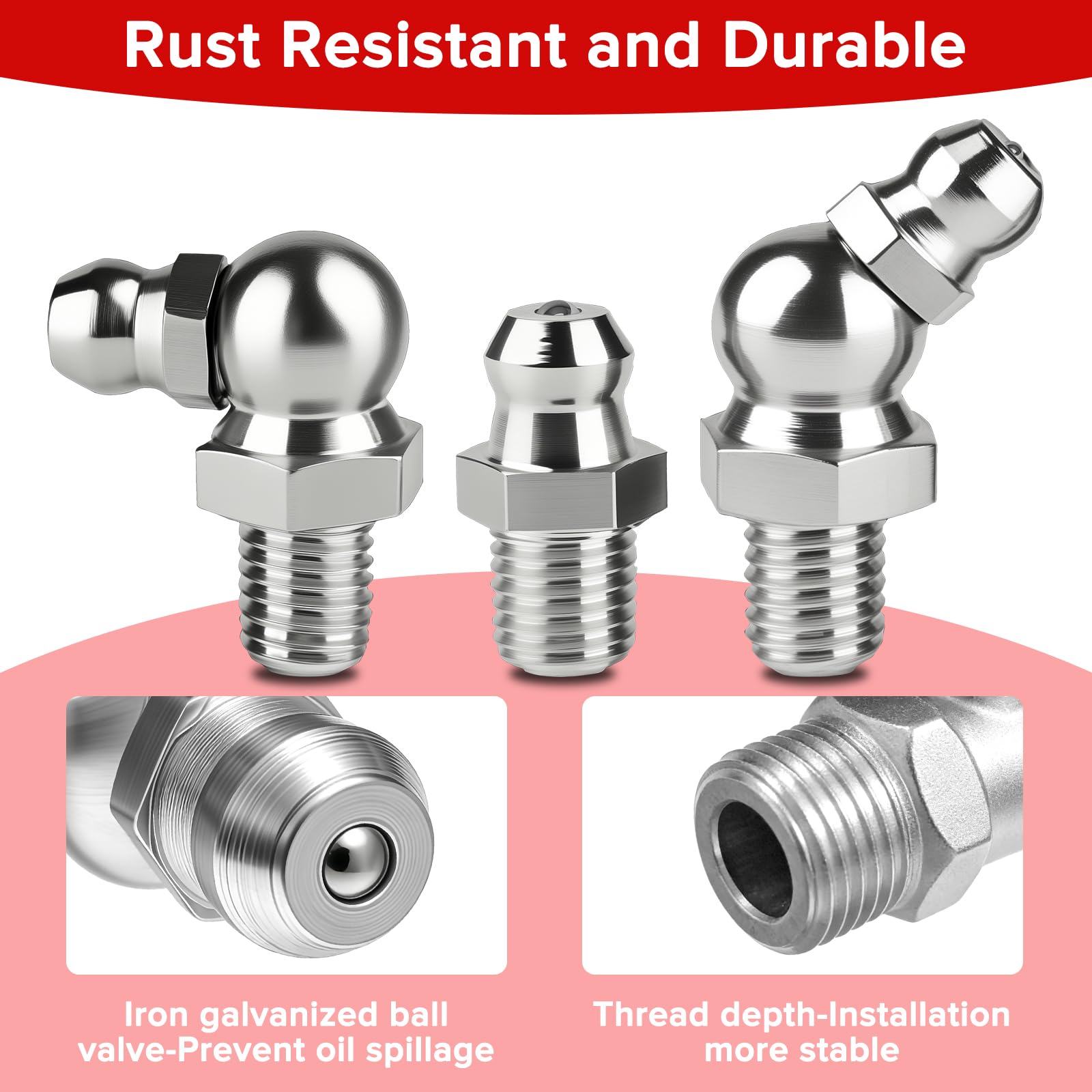 Schmiernippel, sortiert, metrisch, hydraulisch, M6, M8, M10, gerade, 90 Grad, 45 Grad abgewinkelt, ideal für Automobil-, Landwirtschafts-, Industriemaschinen, 153-teiliges Set