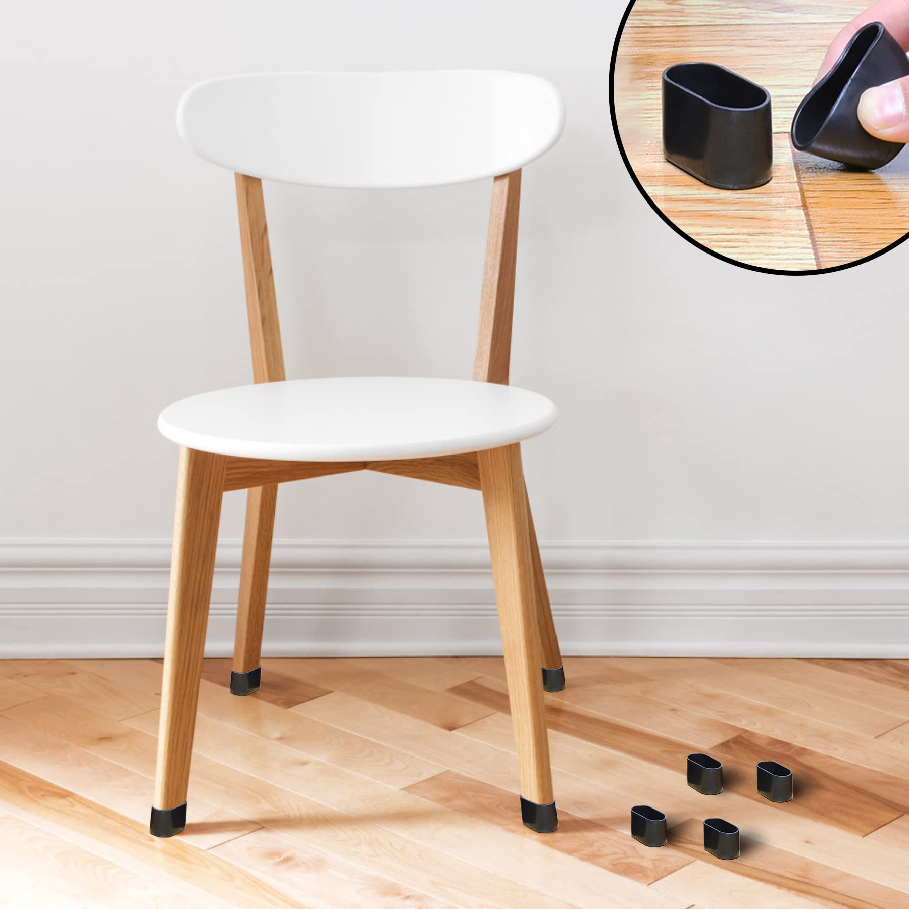 Lot De 48 Bouchons En Silicone Pour Chaises Ovali.15 Mm X 30 Mm Pour