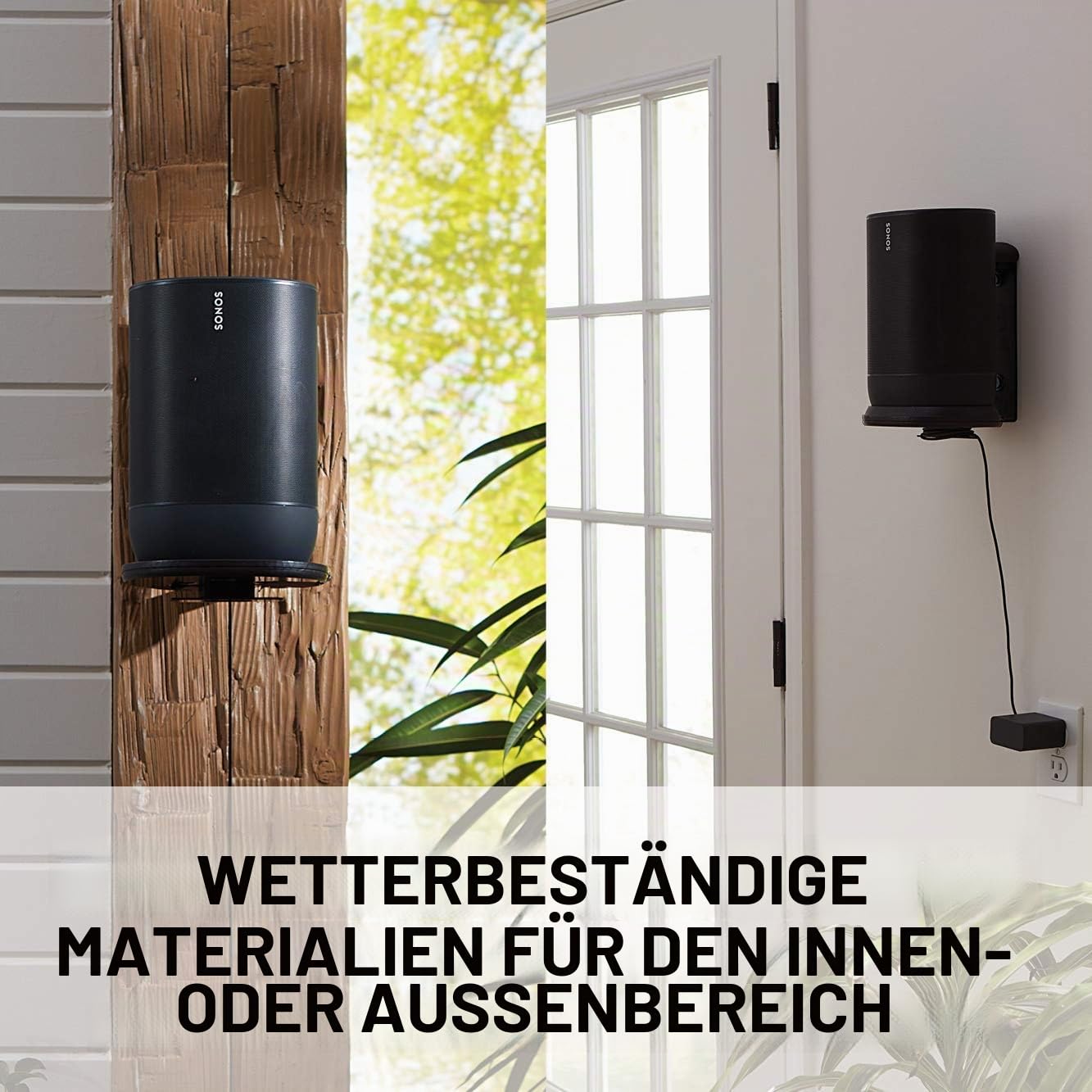 Sanus Halterung für Sonos Move Lautsprecher für den Innen- und Außenbereich, platzsparend, wetterbeständig, WSSMM1-B2 (schwarz)