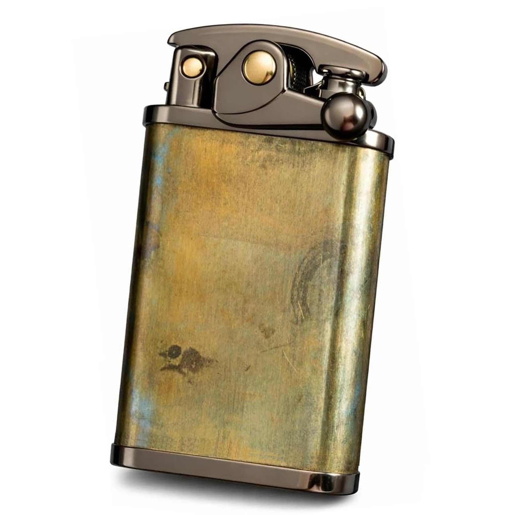 Jdqsfhf Men's Black Vintage Trench Lighter Soft Flame Rocker Arm Reusable Petrol Kerosene Cool Lighter For Dad Husband (Black)