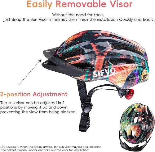 Miniatura 2 de Casco de bicicleta para niños y niñas, casco de bicicleta con luz ajustable y ligero, casco de bicicleta para niños de 5 a 14 años, casco de