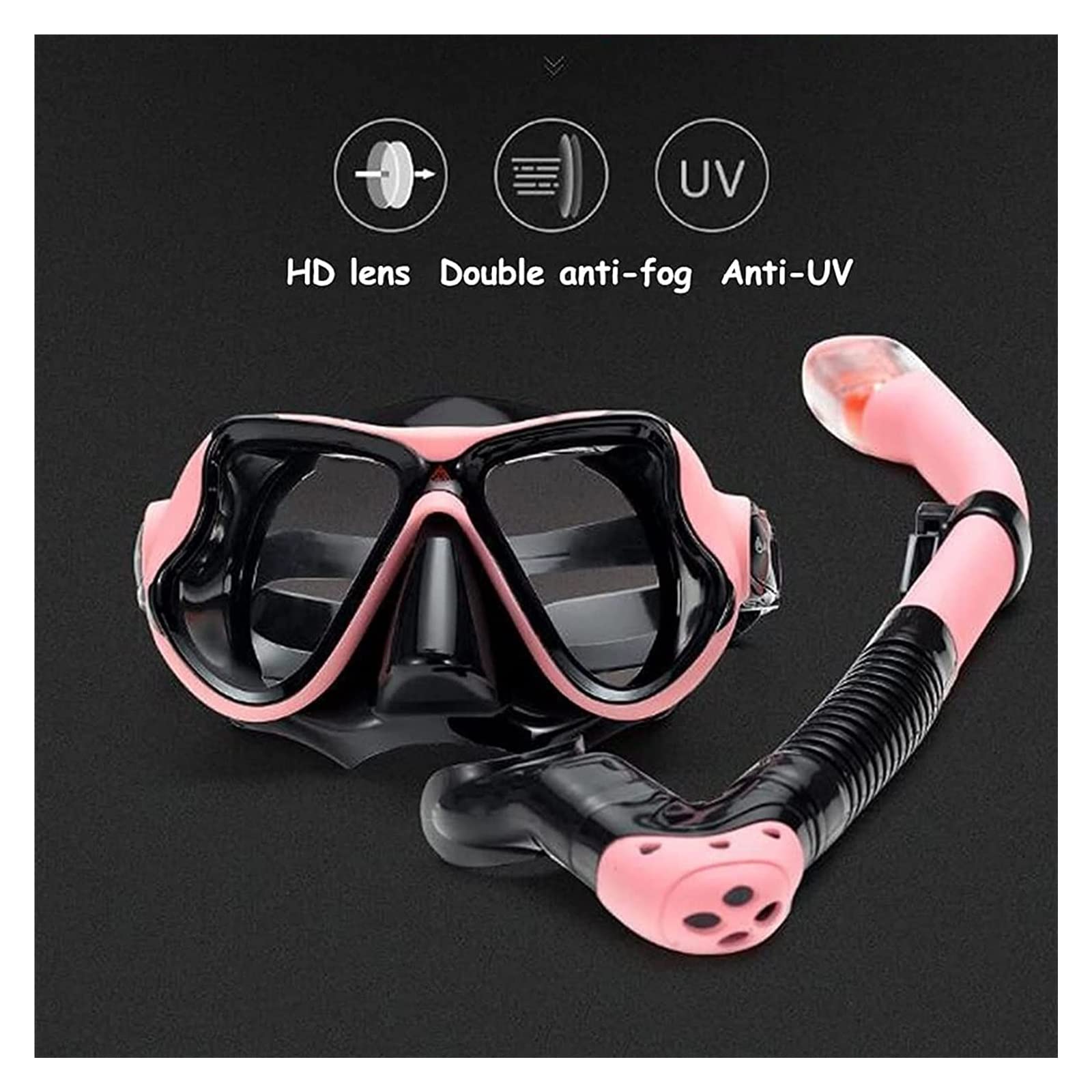 WLP Maschere subacquee Maschera Subacquea Occhiali Anti-soffocamento for Adulti Full Dry Snorkel 2 Pezzi Set di occhialini da Nuoto Sigillati in Silicone