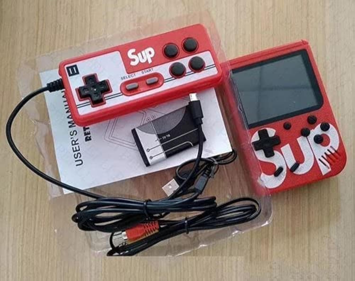 Sup Game Box Plus 400 In 1 Retro Games Upgraded Version Mini Portable Console Handheld Gift By Prime Tech ™ (Black)