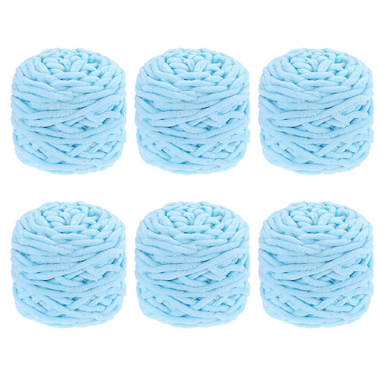 Fil à tricoter en velours pour couverture douce | Créez vos écharpes et châles bleu clair