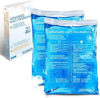 2x ARNOMED® Żelowe kompresy chłodząco-rozgrzewające 12x20 cm, wielorazowe i do mikrofalówki, żelowe cold pack, okłady chłodzące, coolpack, poduszka chłodząca