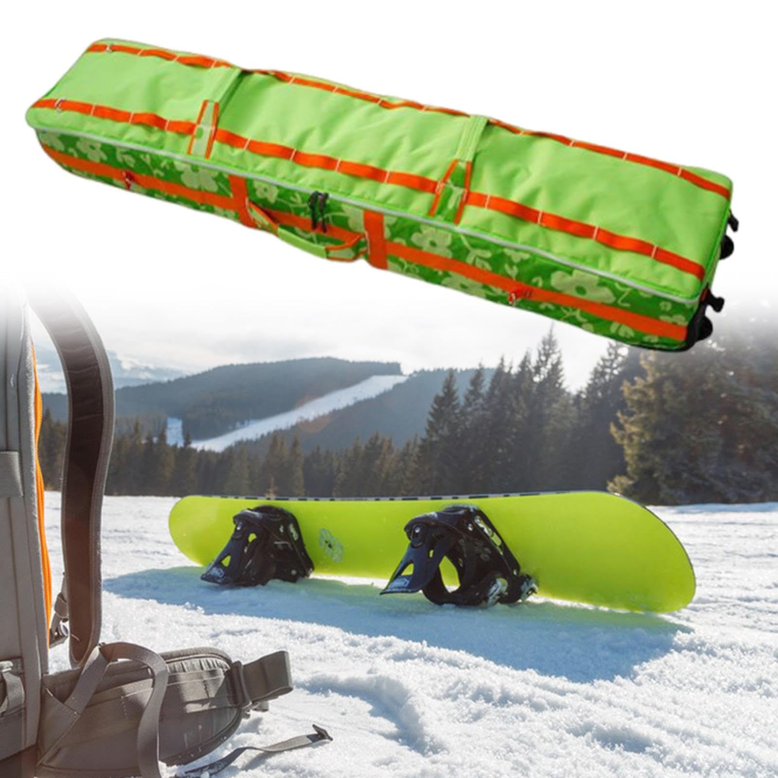 Bolsa de Snowboard con Ruedas para Equipo de Esquí - Bolsa de Transporte Práctica con Asa para Esquiar y Snowboard al Aire Libre
