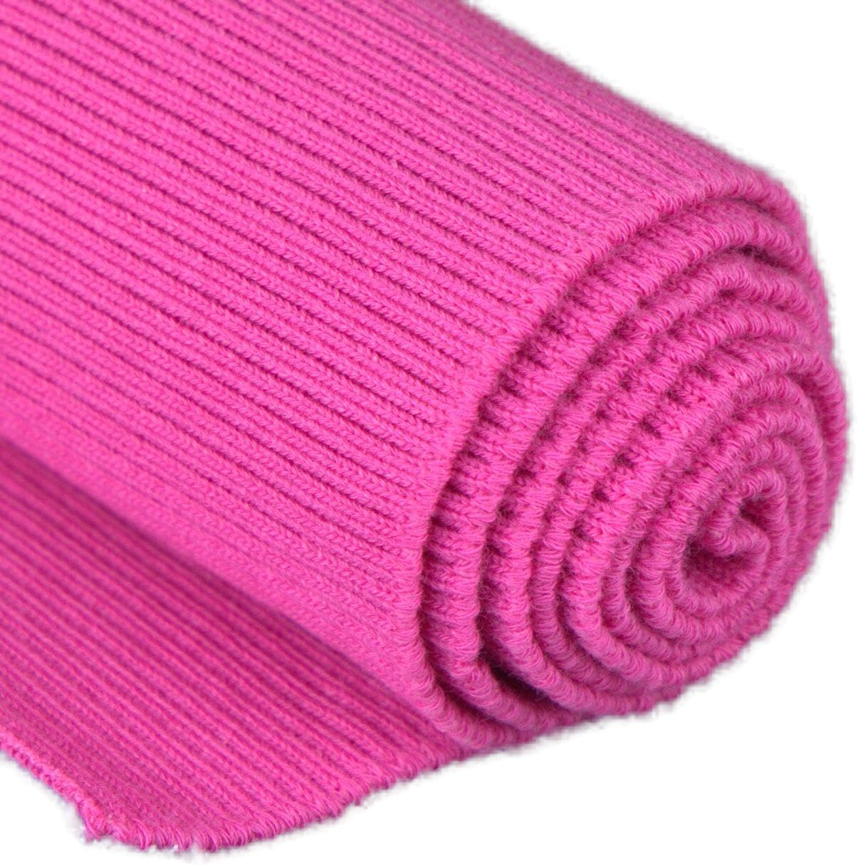 TinaKim Rib Knit Fabric, Waistbands Hem Cuffs Ribbed Jersey Material, for Jacket Sweatshirt Pants Sewing (Rose, 36x6in)