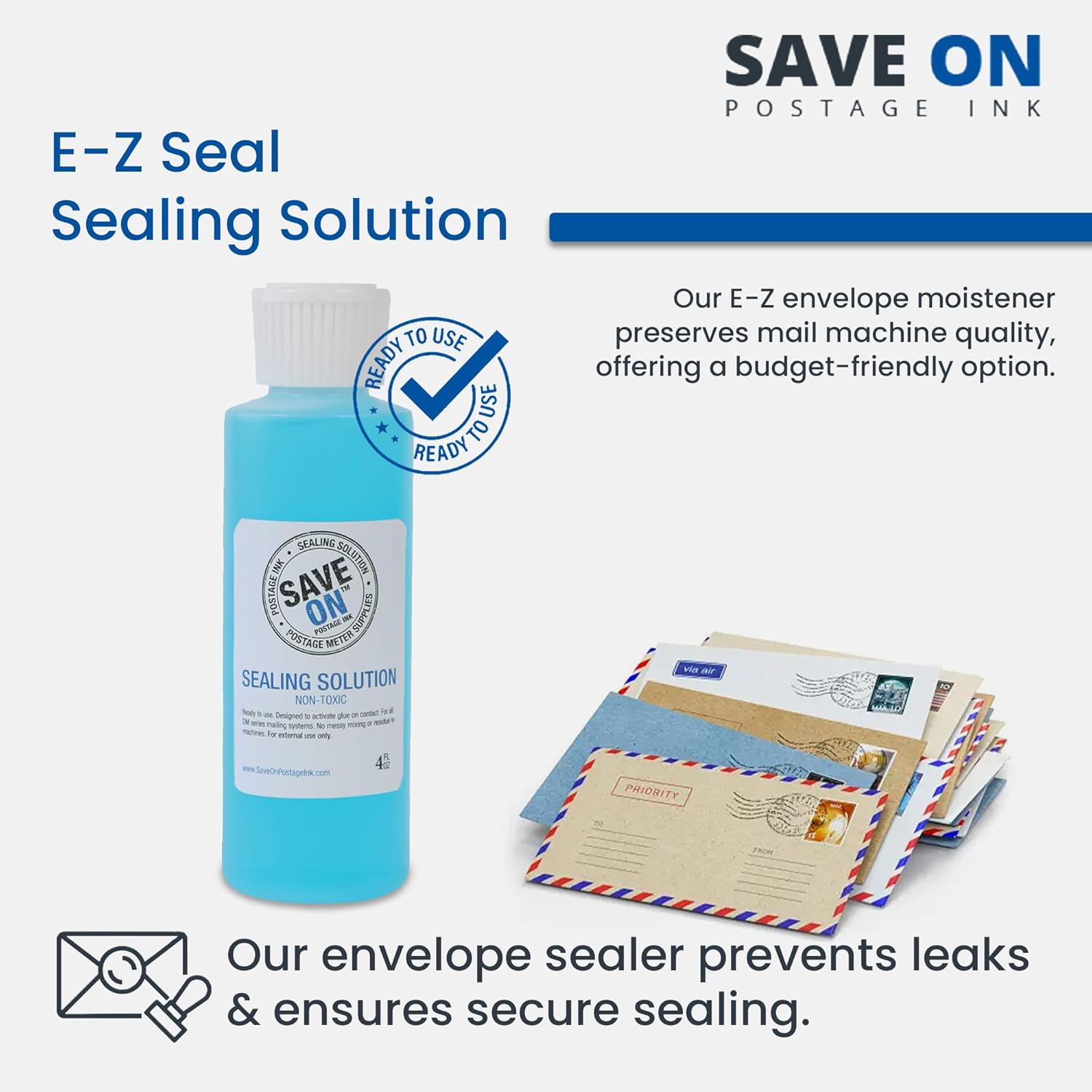 Pitney Bowes 601-9 Compatible E-Z Seal Sealing Solution (6 Pack - 4oz) - Envelope Sealer for DM Series Mailing System - Envelope Seal for Effortless Sealing