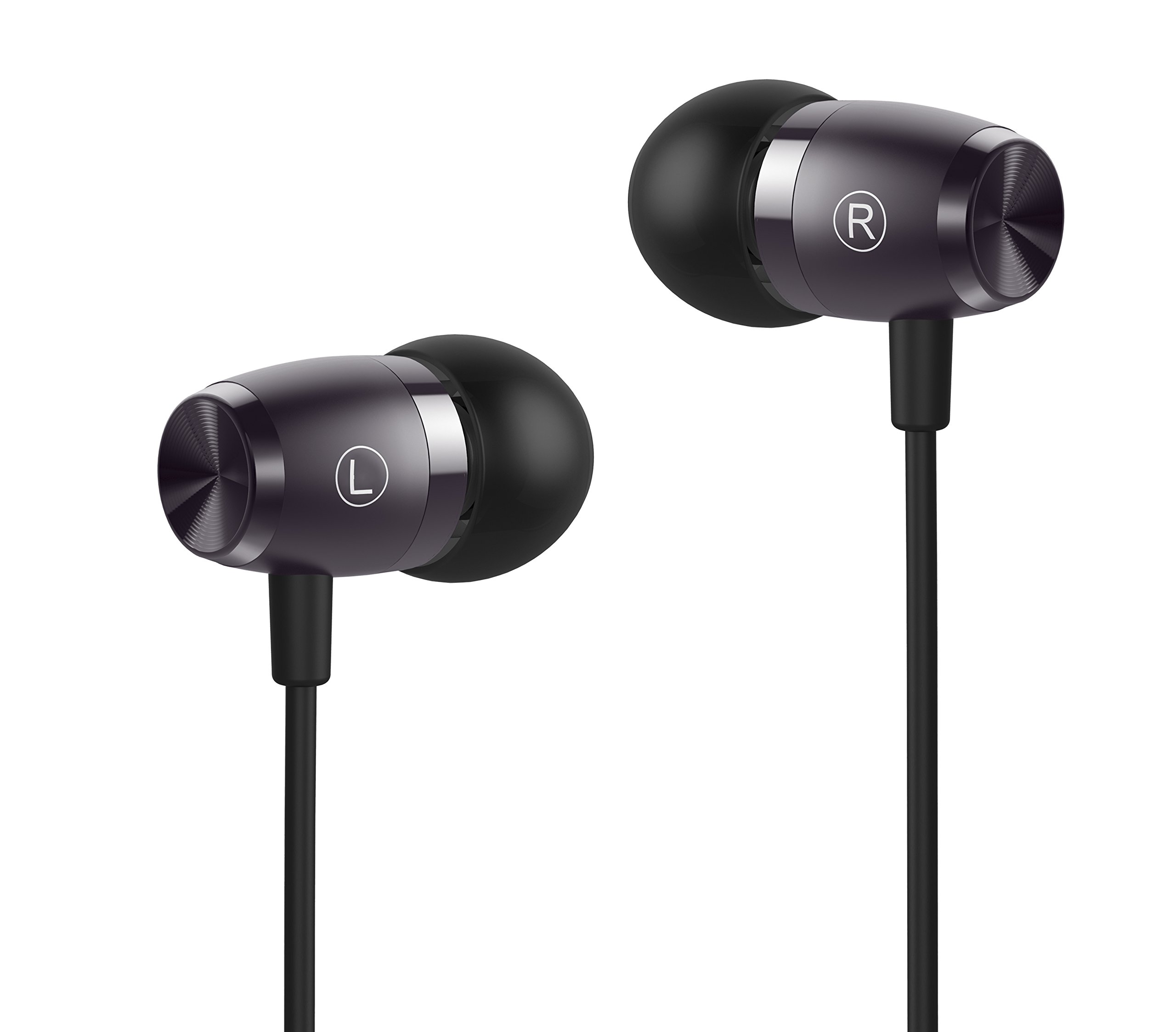 In-Ear Headphone, Melonic Simple and Lightweight with Anti-tangle Nylon Cord, No Rubbing Noise for Running, Sleek Metal Earbuds with Microphone, Earphone for iPhone, Samsung and Other Android