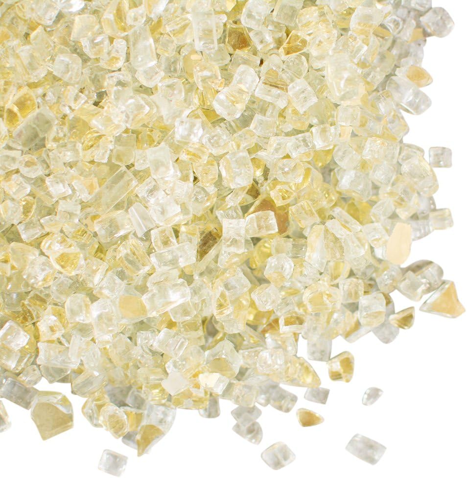 Gold Vase Filler, Crushed Mirror Glass, 8.4 lbs, 92 Ounces, Wedding Centerpiece Table Scatter, (Clear & Gold)