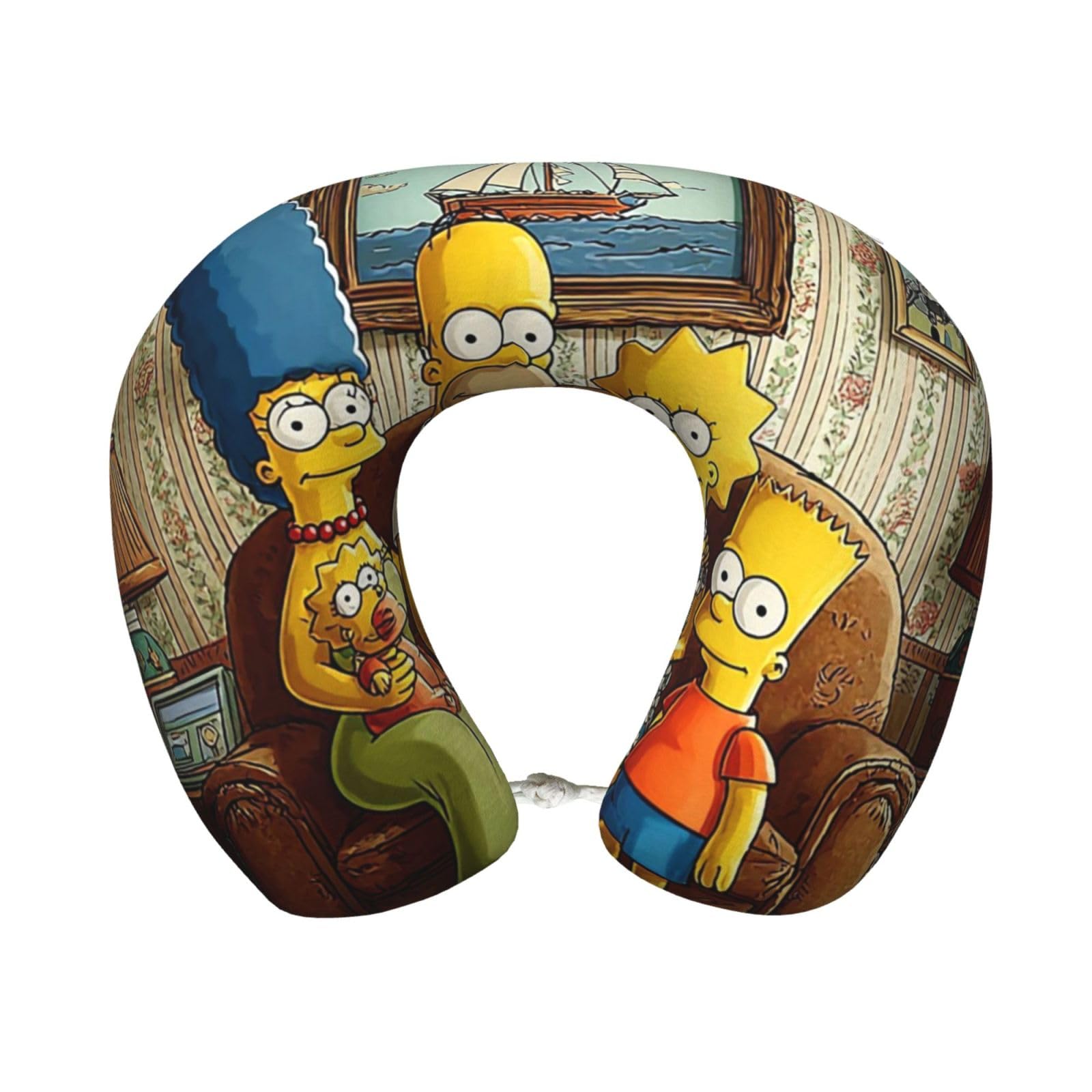 Neck Pillow Memory Foam Contour Pillow Simpsons Travel Pillow for Sleeping Comfortable U Shape Pillows for Traveling Car Headrest Home Office Fits Most Neck Sizes