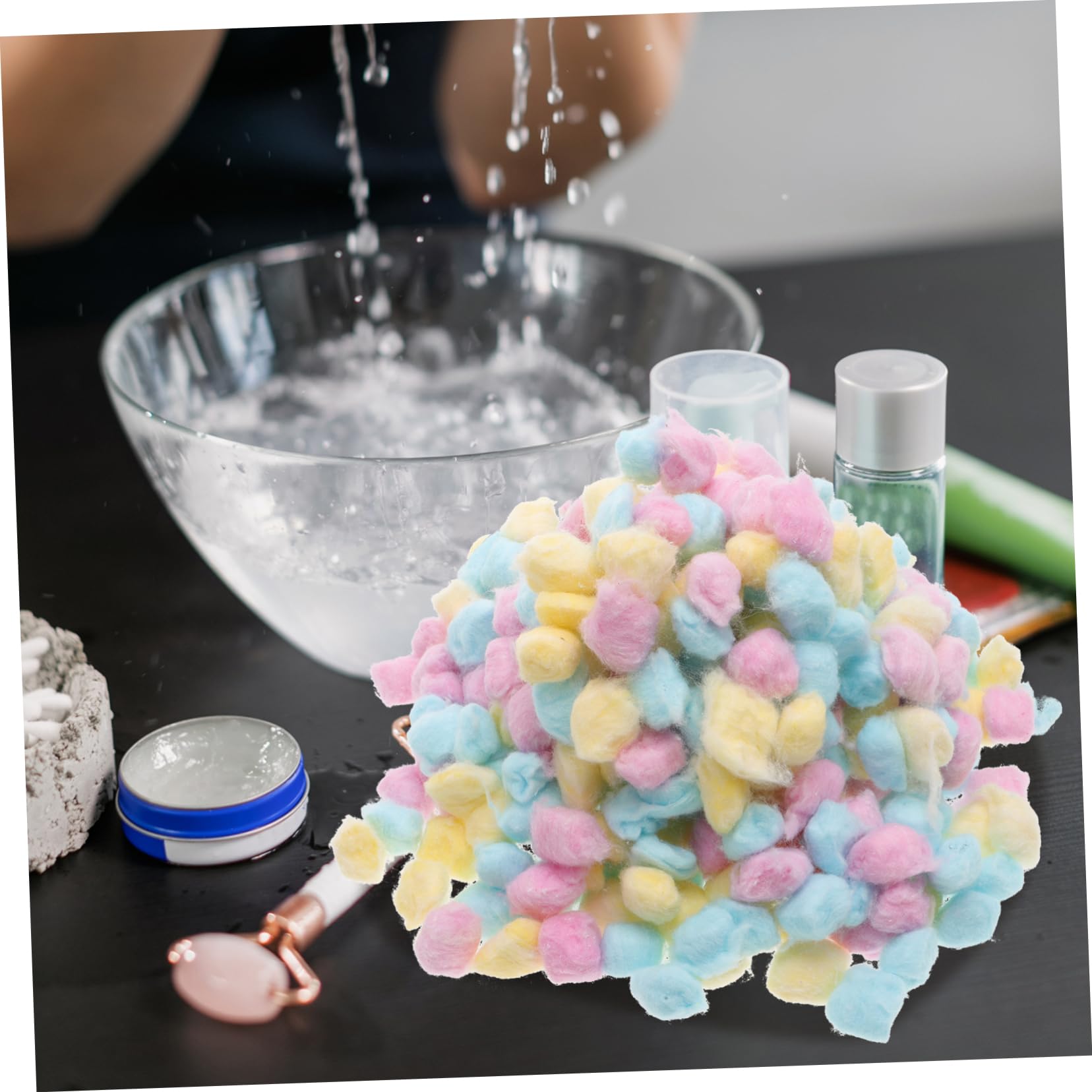 Pack Bolitas Algodón Para Desmaquillante Limpieza Facial Colores Suaves